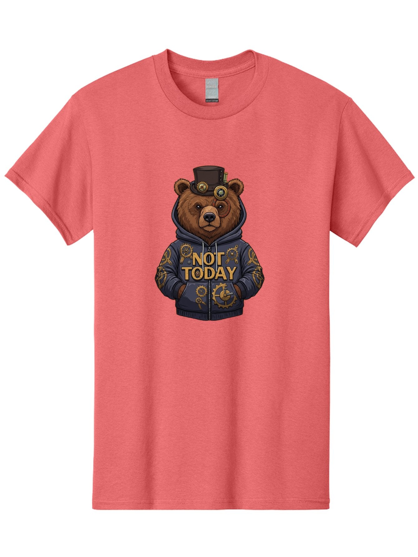 Not-Today-Bear-9 Men'S Graphic Tee, 100% Cotton, Comfortable Casual Summer Wear, Machine Washable, Vintage Camera, Old Camera, Antique Camera, Black Camera, Classic Photography, Photography Equipment, Nostalgic Device, Film Camera, Camera Art Bak970 12