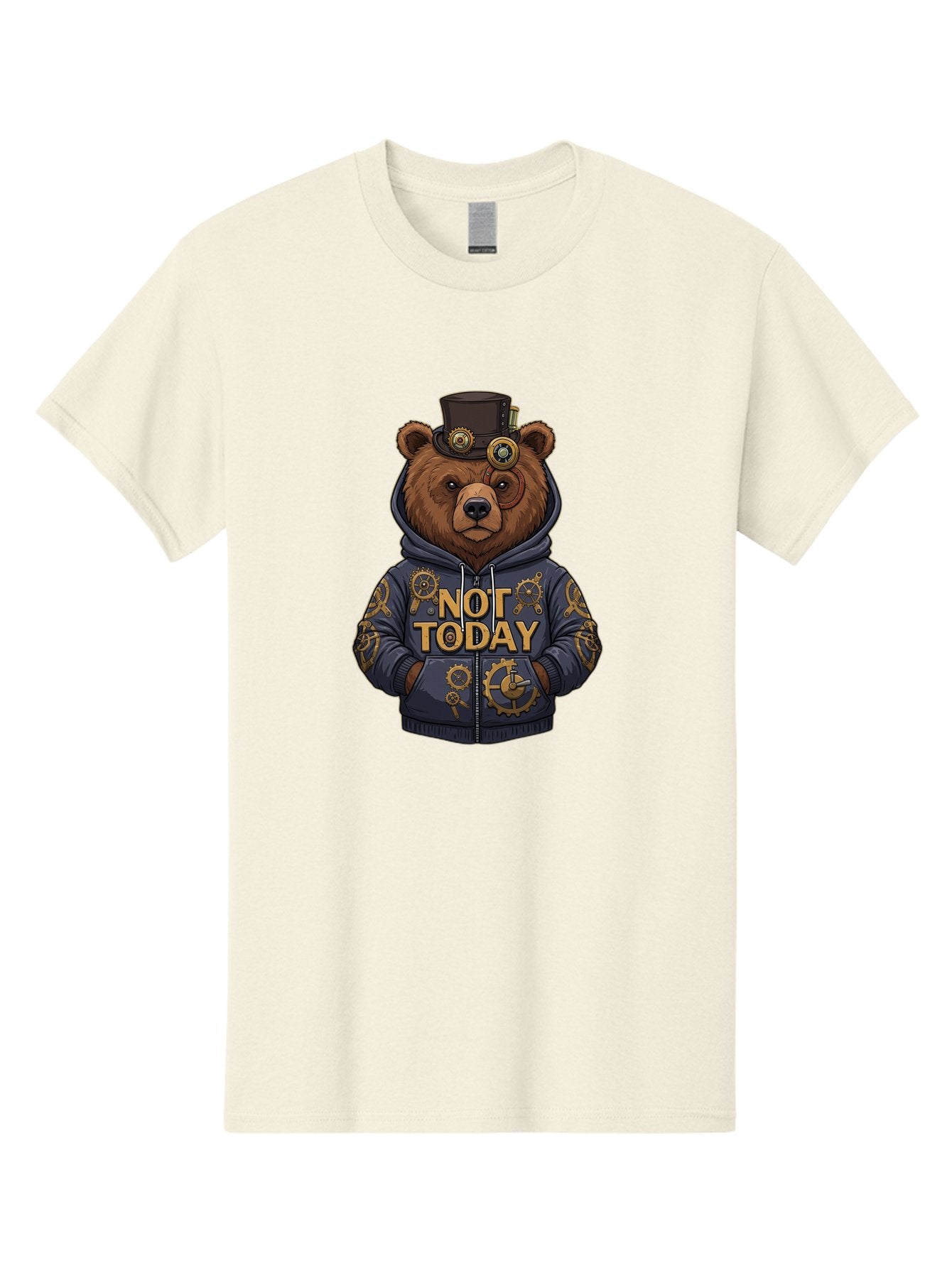 Not-Today-Bear-9 Men'S Graphic Tee, 100% Cotton, Comfortable Casual Summer Wear, Machine Washable, Vintage Camera, Old Camera, Antique Camera, Black Camera, Classic Photography, Photography Equipment, Nostalgic Device, Film Camera, Camera Art Bak970 13