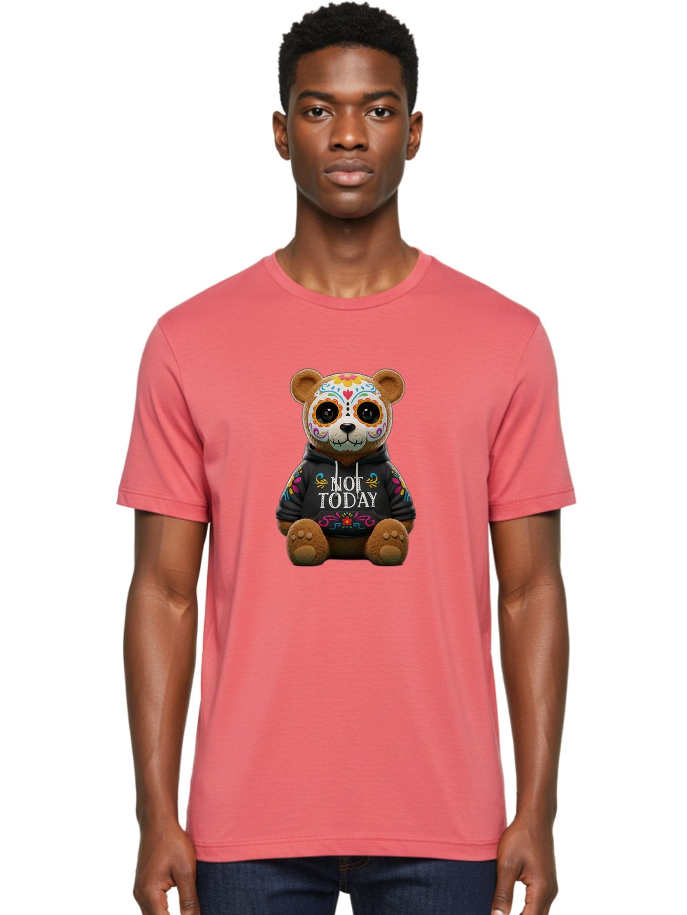 Not-Today-Teddy-Bear-1 Men'S Graphic Tee, 100% Cotton, Comfortable Casual Summer Wear, Machine Washable, Vintage Camera, Old Camera, Antique Camera, Black Camera, Classic Photography, Photography Equipment, Nostalgic Device, Film Camera, Bak972 30