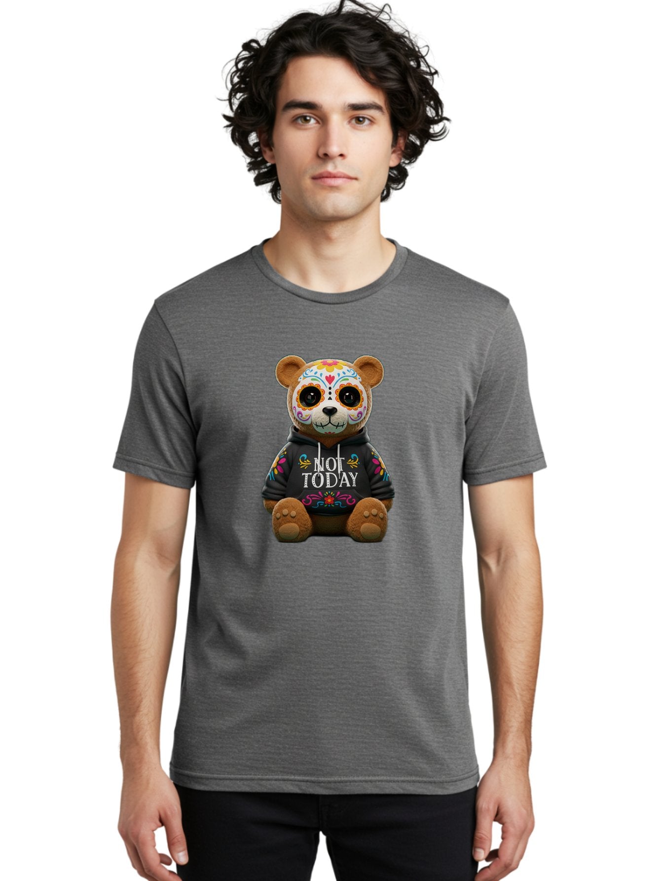 Not-Today-Teddy-Bear-1 Men'S Graphic Tee, 100% Cotton, Comfortable Casual Summer Wear, Machine Washable, Vintage Camera, Old Camera, Antique Camera, Black Camera, Classic Photography, Photography Equipment, Nostalgic Device, Film Camera, Bak972 19