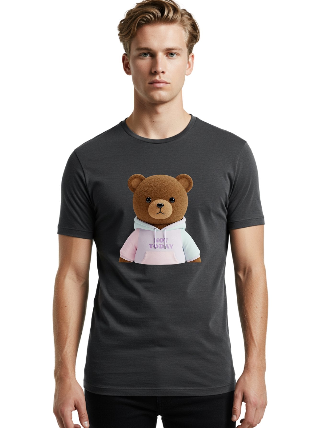 Not-Today-Teddy-Bear Men'S Graphic Tee, 100% Cotton, Comfortable Casual Summer Wear, Machine Washable, Vintage Camera, Old Camera, Antique Camera, Black Camera, Classic Photography, Photography Equipment, Nostalgic Device, Film Camera, Bak973 22