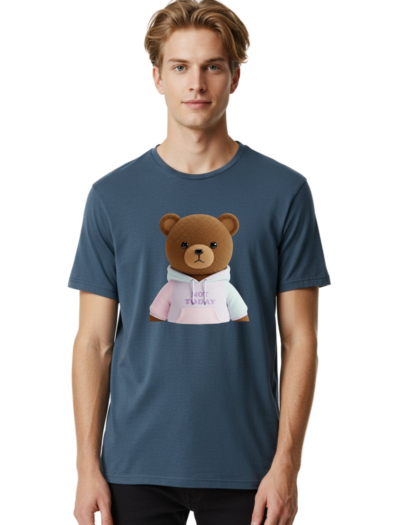 Not-Today-Teddy-Bear Men'S Graphic Tee, 100% Cotton, Comfortable Casual Summer Wear, Machine Washable, Vintage Camera, Old Camera, Antique Camera, Black Camera, Classic Photography, Photography Equipment, Nostalgic Device, Film Camera, Bak973 25