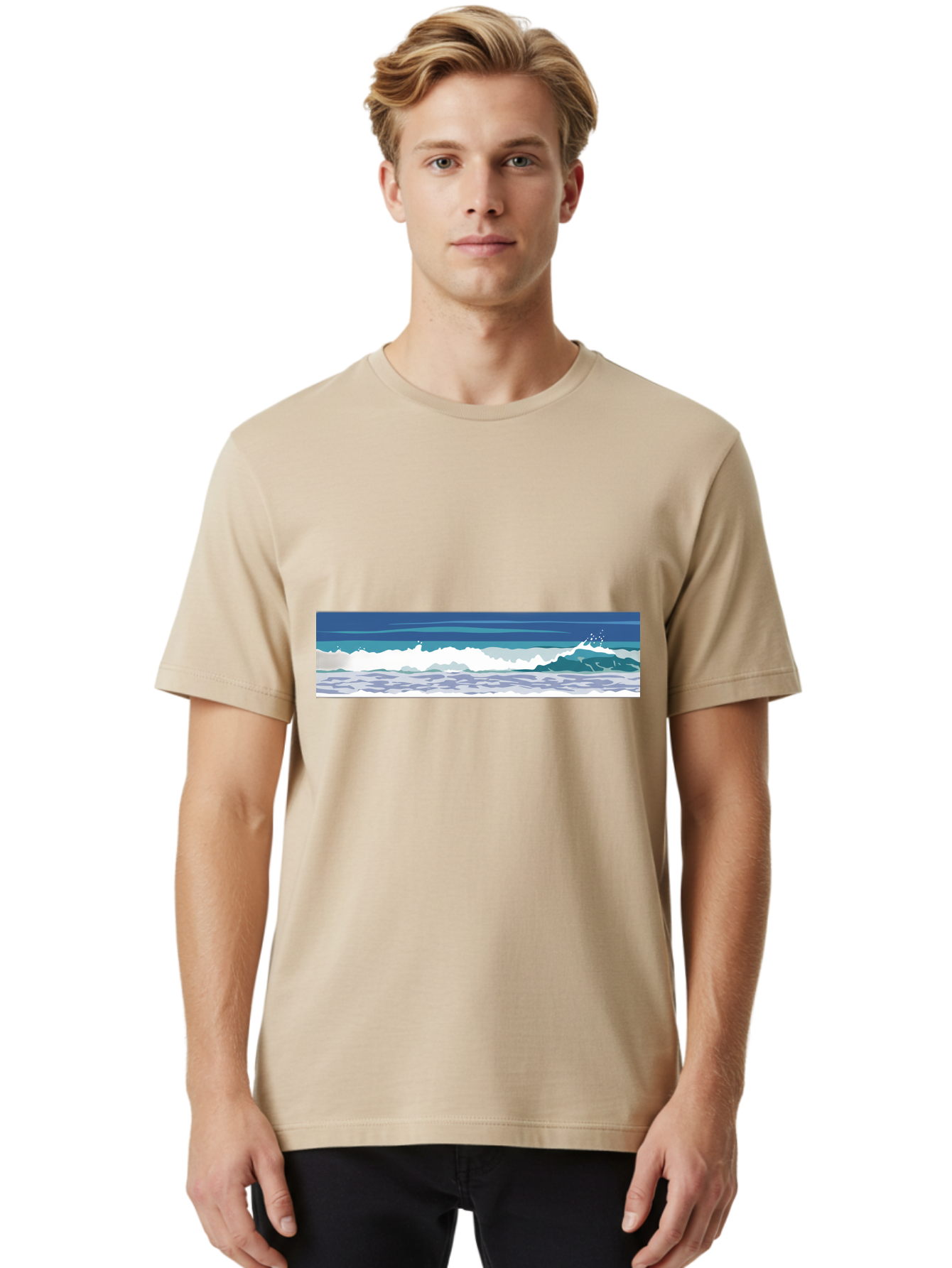Ocean-Waves-1 Men'S Graphic Tee, 100% Cotton, Comfortable Casual Summer Wear, Machine Washable, Vintage Camera, Old Camera, Antique Camera, Black Camera, Classic Photography, Photography Equipment, Nostalgic Device, Film Camera, Camera Art Bak986 16