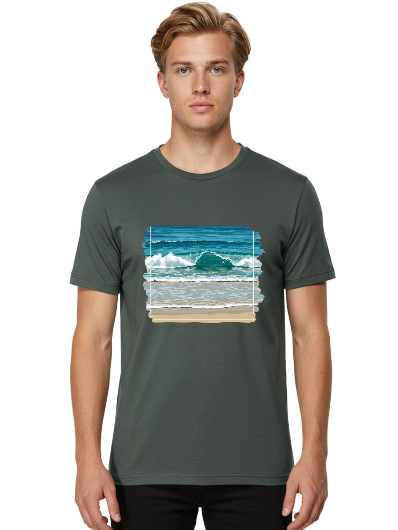 Ocean-Waves-2 Men'S Graphic Tee, 100% Cotton, Comfortable Casual Summer Wear, Machine Washable, Vintage Camera, Old Camera, Antique Camera, Black Camera, Classic Photography, Photography Equipment, Nostalgic Device, Film Camera, Camera Art Bak987 26