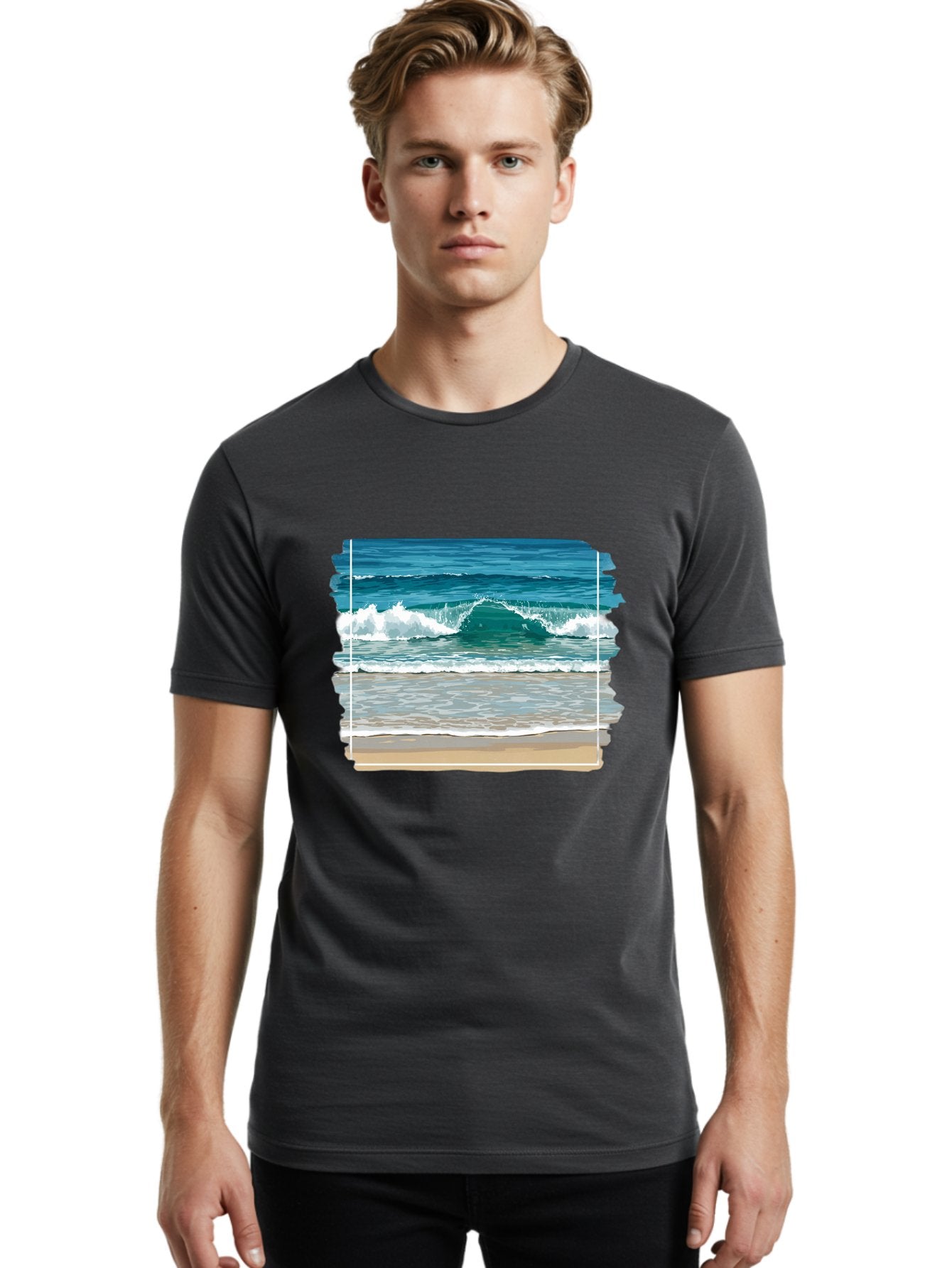 Ocean-Waves-2 Men'S Graphic Tee, 100% Cotton, Comfortable Casual Summer Wear, Machine Washable, Vintage Camera, Old Camera, Antique Camera, Black Camera, Classic Photography, Photography Equipment, Nostalgic Device, Film Camera, Camera Art Bak987 29