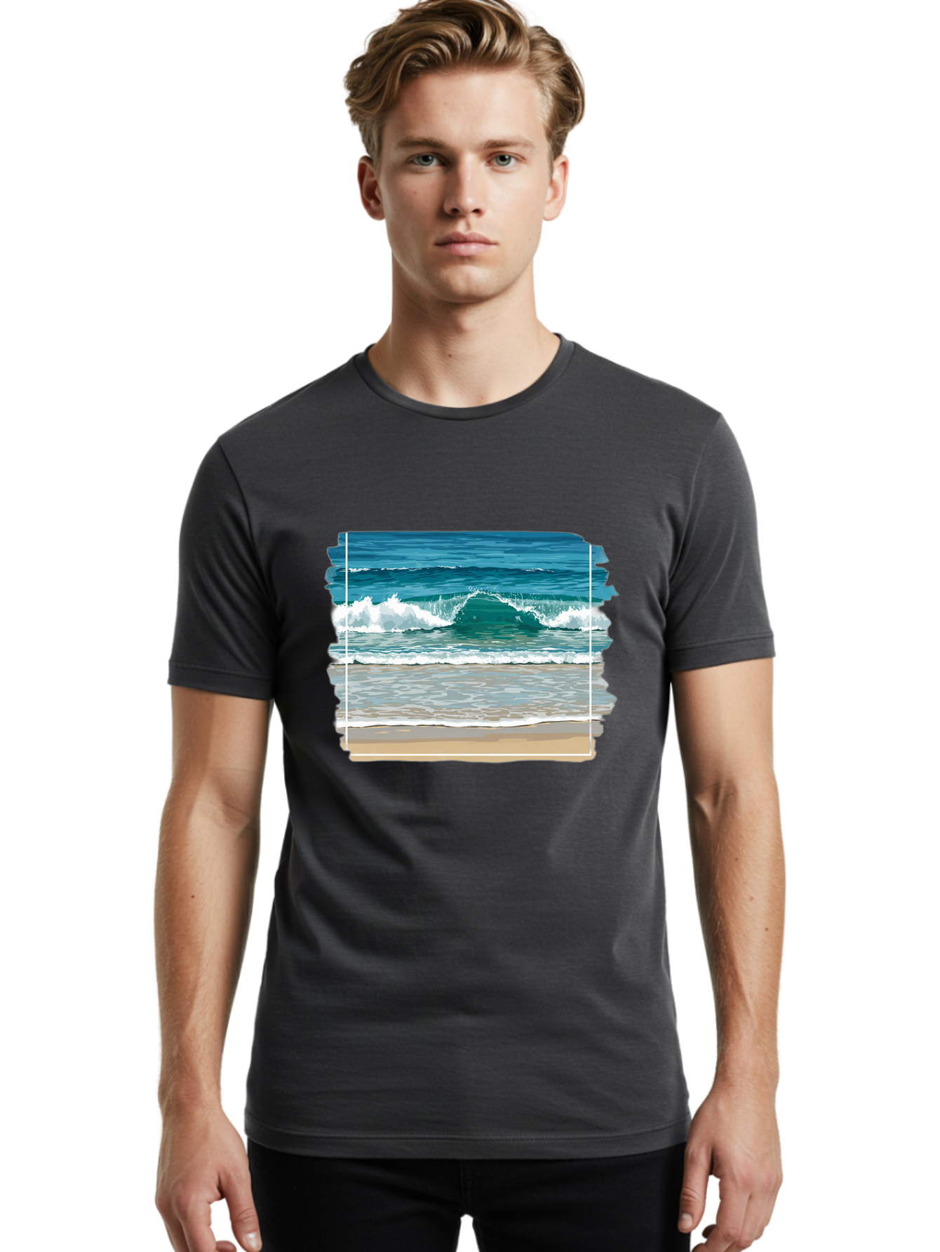 Ocean-Waves-2 Men'S Graphic Tee, 100% Cotton, Comfortable Casual Summer Wear, Machine Washable, Vintage Camera, Old Camera, Antique Camera, Black Camera, Classic Photography, Photography Equipment, Nostalgic Device, Film Camera, Camera Art Bak987 17