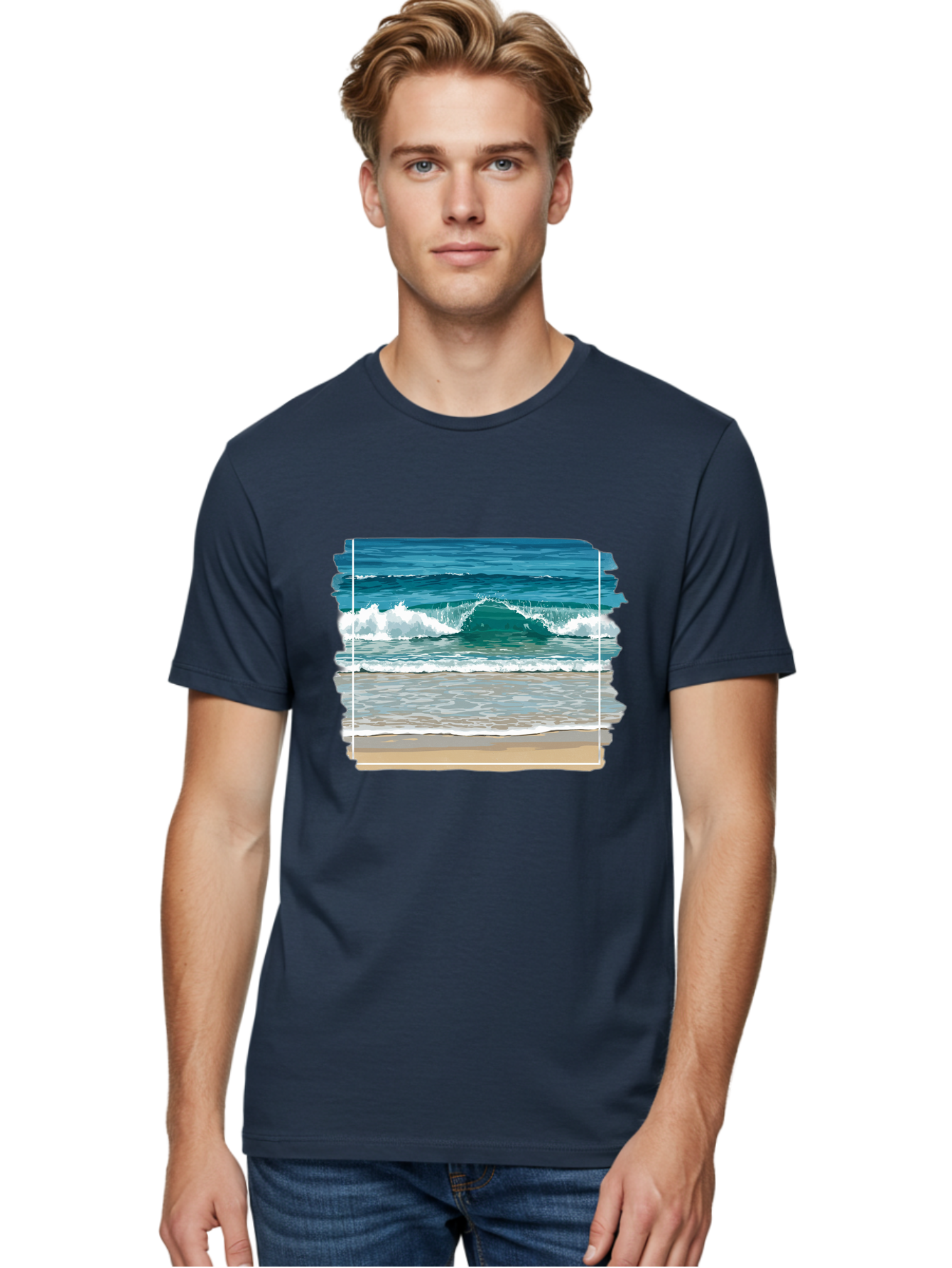 Ocean-Waves-2 Men'S Graphic Tee, 100% Cotton, Comfortable Casual Summer Wear, Machine Washable, Vintage Camera, Old Camera, Antique Camera, Black Camera, Classic Photography, Photography Equipment, Nostalgic Device, Film Camera, Camera Art Bak987 16