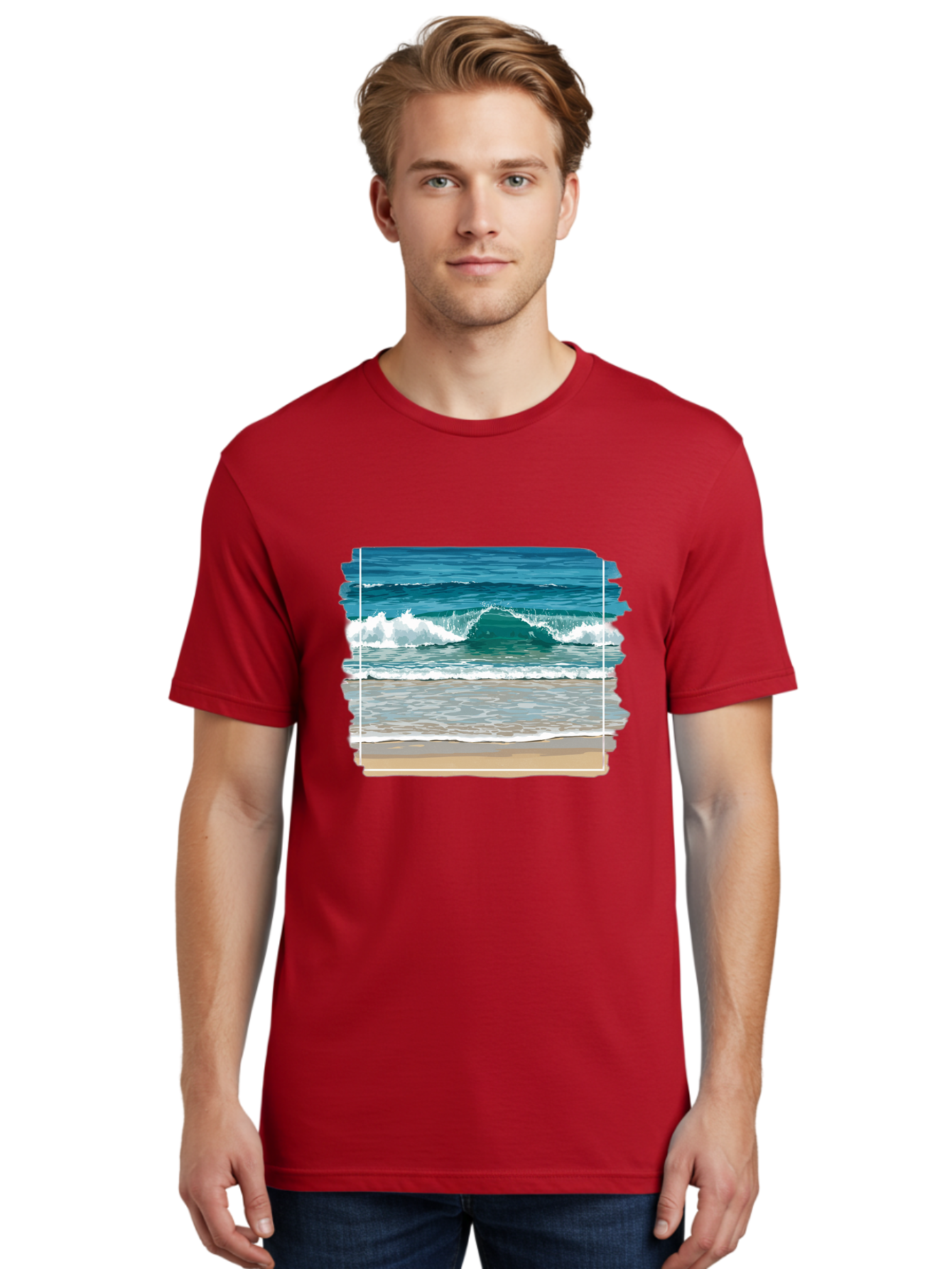 Ocean-Waves-2 Men'S Graphic Tee, 100% Cotton, Comfortable Casual Summer Wear, Machine Washable, Vintage Camera, Old Camera, Antique Camera, Black Camera, Classic Photography, Photography Equipment, Nostalgic Device, Film Camera, Camera Art Bak987 24