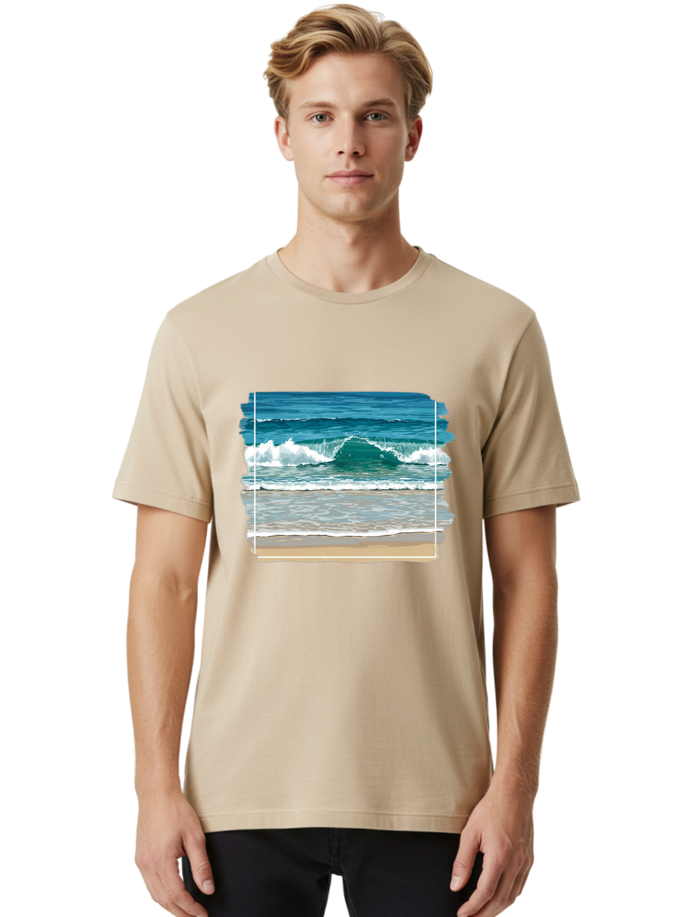 Ocean-Waves-2 Men'S Graphic Tee, 100% Cotton, Comfortable Casual Summer Wear, Machine Washable, Vintage Camera, Old Camera, Antique Camera, Black Camera, Classic Photography, Photography Equipment, Nostalgic Device, Film Camera, Camera Art Bak987 19