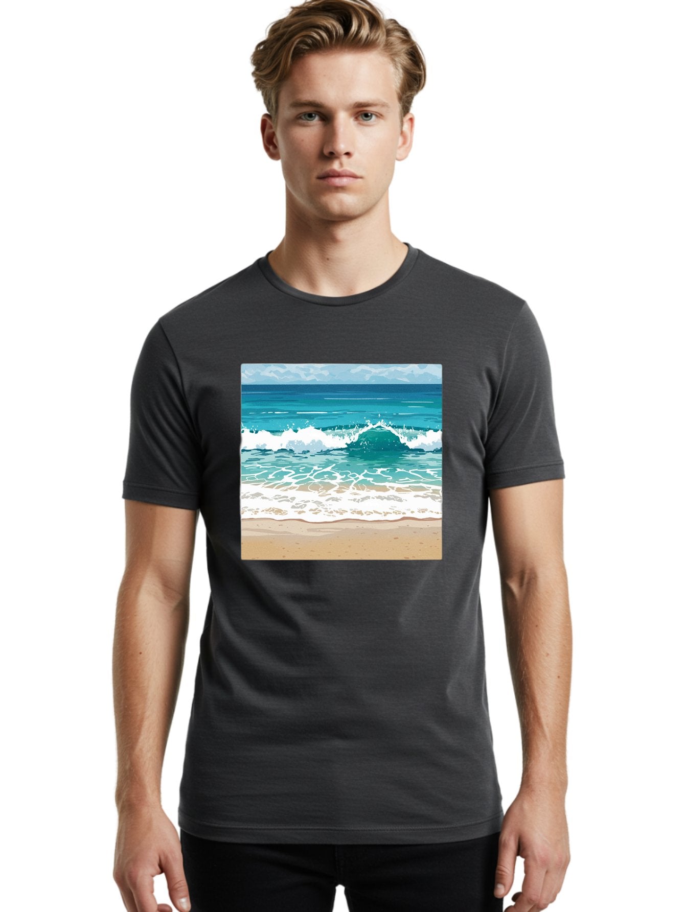Ocean-Waves Men'S Graphic Tee, 100% Cotton, Comfortable Casual Summer Wear, Machine Washable, Vintage Camera, Old Camera, Antique Camera, Black Camera, Classic Photography, Photography Equipment, Nostalgic Device, Film Camera, Camera Art Bak988 20