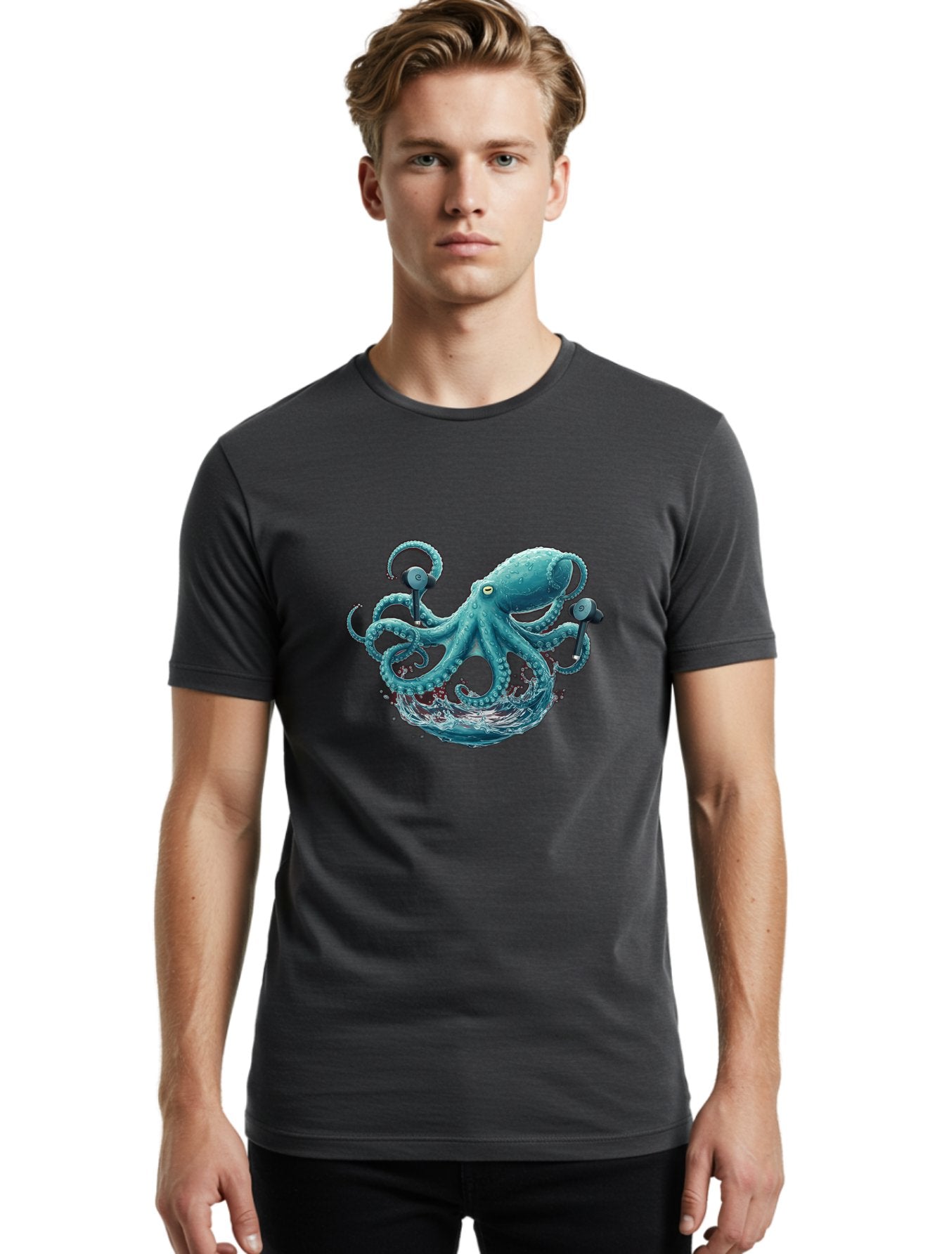 Octopus Men'S Graphic Tee, 100% Cotton, Comfortable Casual Summer Wear, Machine Washable, Vintage Camera, Old Camera, Antique Camera, Black Camera, Classic Photography, Photography Equipment, Nostalgic Device, Film Camera, Camera Art Bak993 16