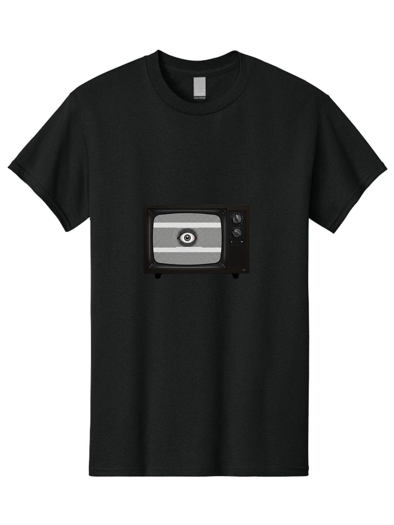 Old-Tv-With-Eye Men'S Graphic Tee, 100% Cotton, Comfortable Casual Summer Wear, Machine Washable, Vintage Camera, Old Camera, Antique Camera, Black Camera, Classic Photography, Photography Equipment, Nostalgic Device, Film Camera, Camera Art Bak996 10