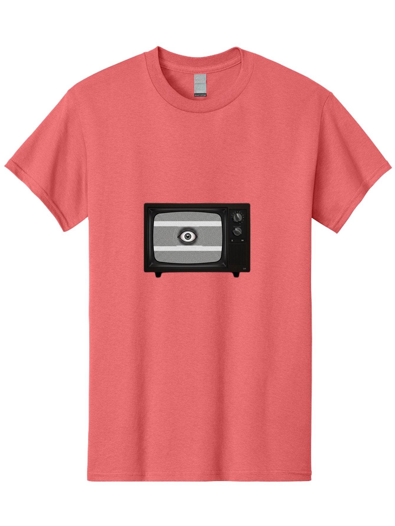 Old-Tv-With-Eye Men'S Graphic Tee, 100% Cotton, Comfortable Casual Summer Wear, Machine Washable, Vintage Camera, Old Camera, Antique Camera, Black Camera, Classic Photography, Photography Equipment, Nostalgic Device, Film Camera, Camera Art Bak996 4