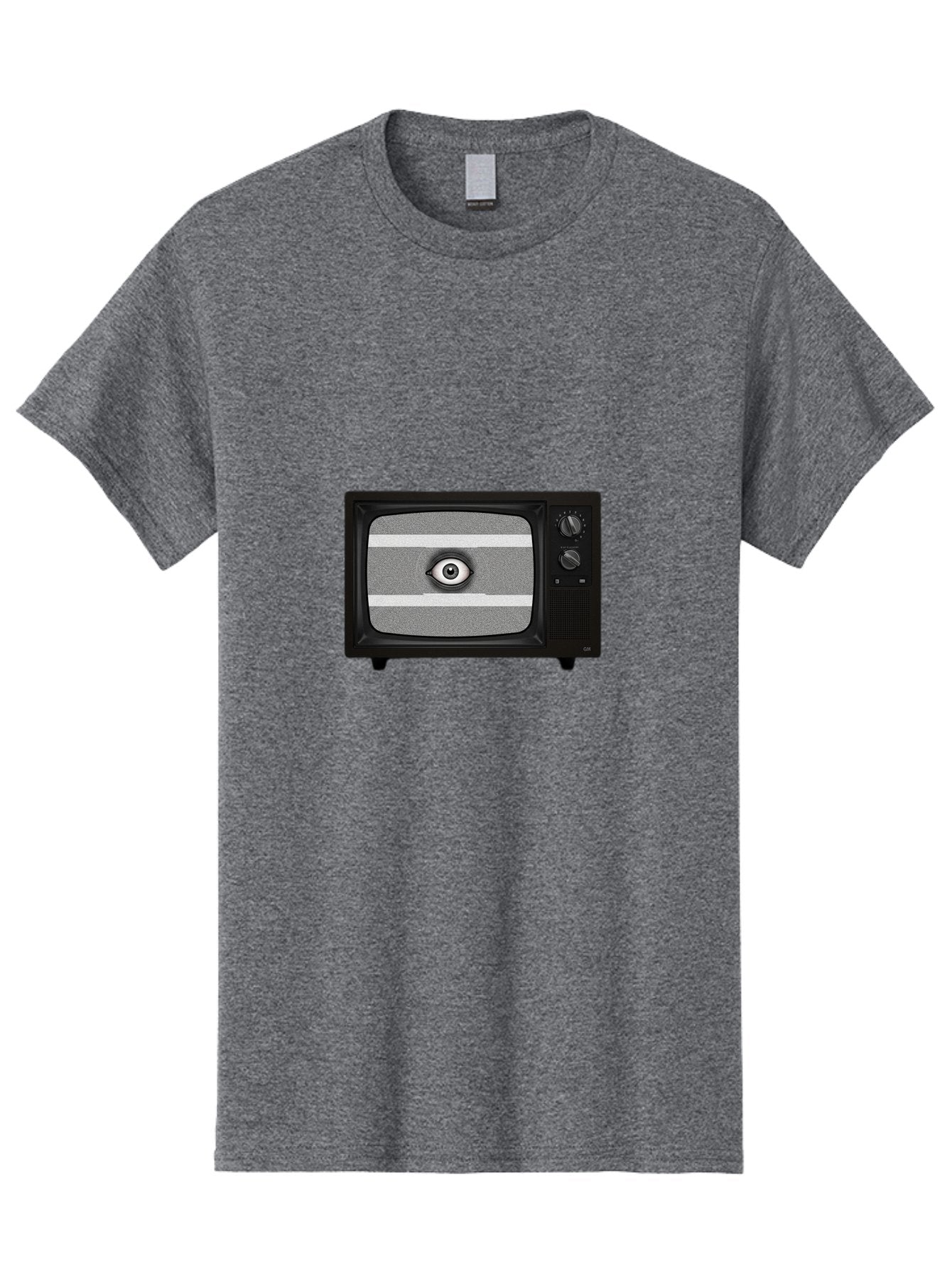 Old-Tv-With-Eye Men'S Graphic Tee, 100% Cotton, Comfortable Casual Summer Wear, Machine Washable, Vintage Camera, Old Camera, Antique Camera, Black Camera, Classic Photography, Photography Equipment, Nostalgic Device, Film Camera, Camera Art Bak996 14