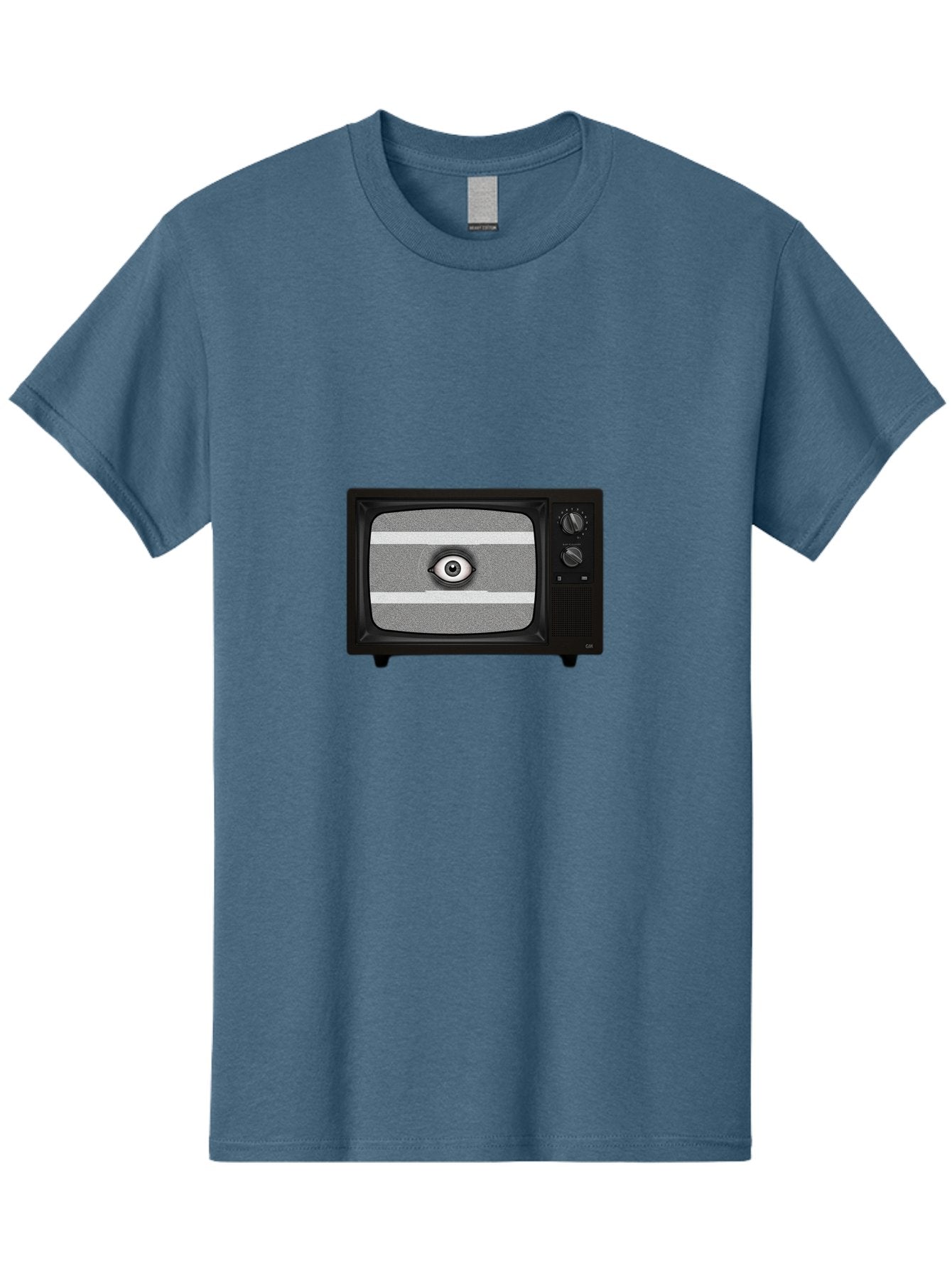 Old-Tv-With-Eye Men'S Graphic Tee, 100% Cotton, Comfortable Casual Summer Wear, Machine Washable, Vintage Camera, Old Camera, Antique Camera, Black Camera, Classic Photography, Photography Equipment, Nostalgic Device, Film Camera, Camera Art Bak996 11