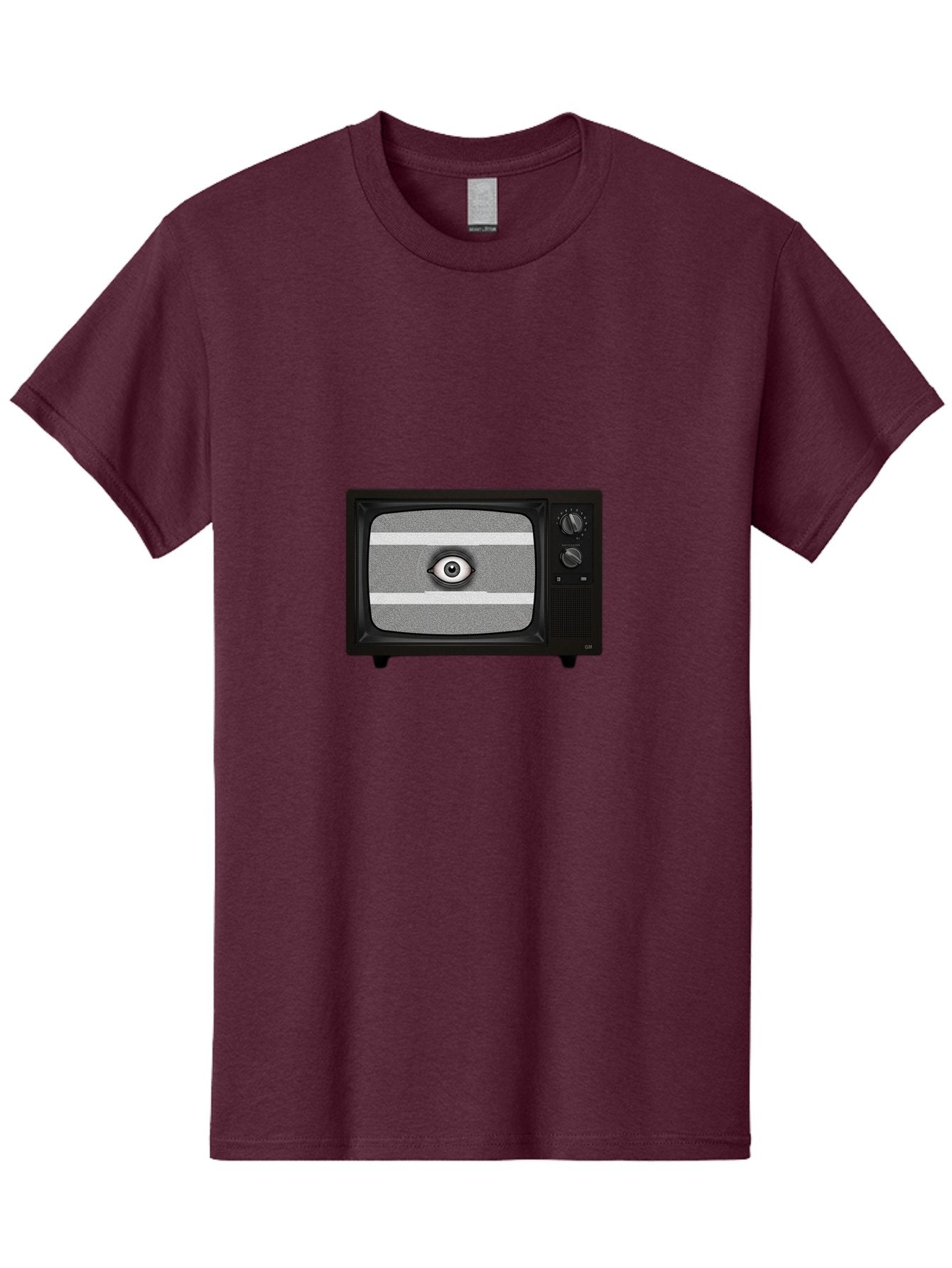 Old-Tv-With-Eye Men'S Graphic Tee, 100% Cotton, Comfortable Casual Summer Wear, Machine Washable, Vintage Camera, Old Camera, Antique Camera, Black Camera, Classic Photography, Photography Equipment, Nostalgic Device, Film Camera, Camera Art Bak996 9