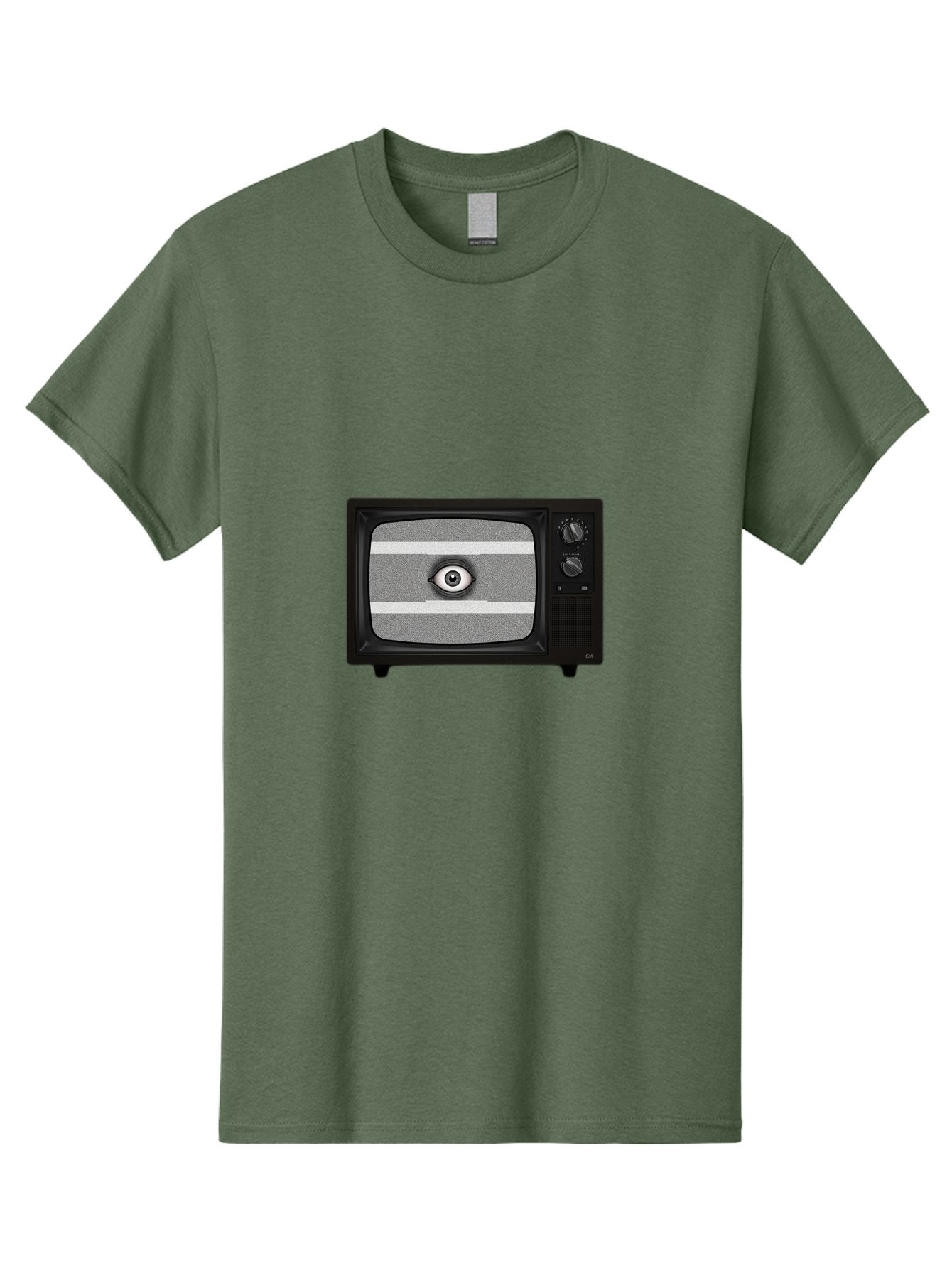 Old-Tv-With-Eye Men'S Graphic Tee, 100% Cotton, Comfortable Casual Summer Wear, Machine Washable, Vintage Camera, Old Camera, Antique Camera, Black Camera, Classic Photography, Photography Equipment, Nostalgic Device, Film Camera, Camera Art Bak996