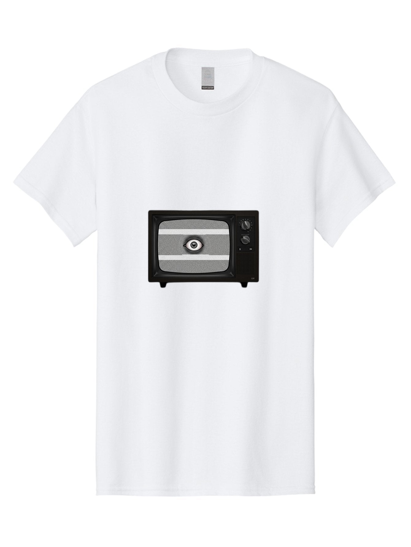 Old-Tv-With-Eye Men'S Graphic Tee, 100% Cotton, Comfortable Casual Summer Wear, Machine Washable, Vintage Camera, Old Camera, Antique Camera, Black Camera, Classic Photography, Photography Equipment, Nostalgic Device, Film Camera, Camera Art Bak996 3