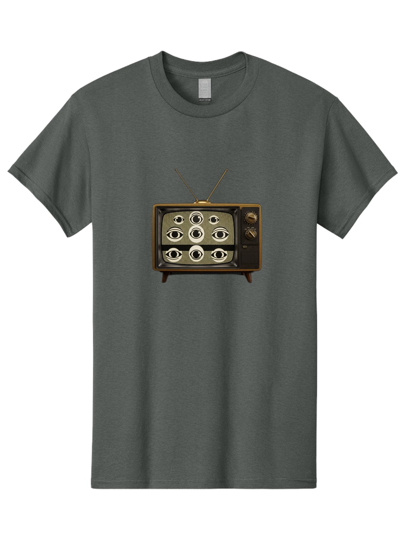 Old-Tv-With-Eyes Men'S Graphic Tee, 100% Cotton, Comfortable Casual Summer Wear, Machine Washable, Vintage Camera, Old Camera, Antique Camera, Black Camera, Classic Photography, Photography Equipment, Nostalgic Device, Film Camera, Camera Art Bak997 9