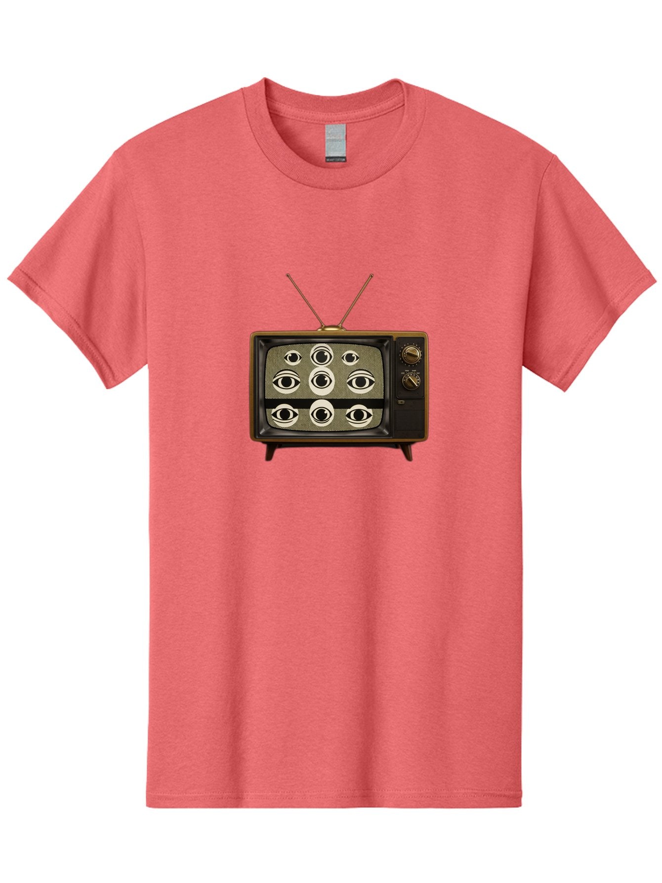 Old-Tv-With-Eyes Men'S Graphic Tee, 100% Cotton, Comfortable Casual Summer Wear, Machine Washable, Vintage Camera, Old Camera, Antique Camera, Black Camera, Classic Photography, Photography Equipment, Nostalgic Device, Film Camera, Camera Art Bak997 5