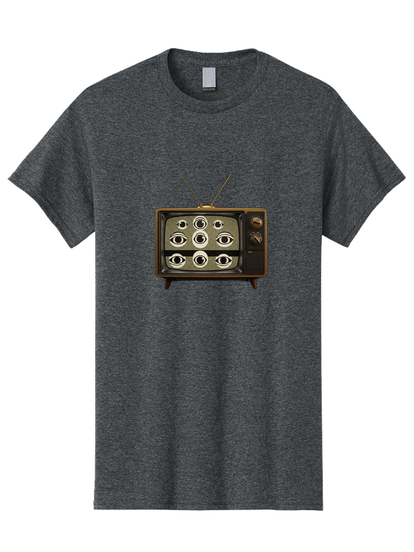 Old-Tv-With-Eyes Men'S Graphic Tee, 100% Cotton, Comfortable Casual Summer Wear, Machine Washable, Vintage Camera, Old Camera, Antique Camera, Black Camera, Classic Photography, Photography Equipment, Nostalgic Device, Film Camera, Camera Art Bak997 12