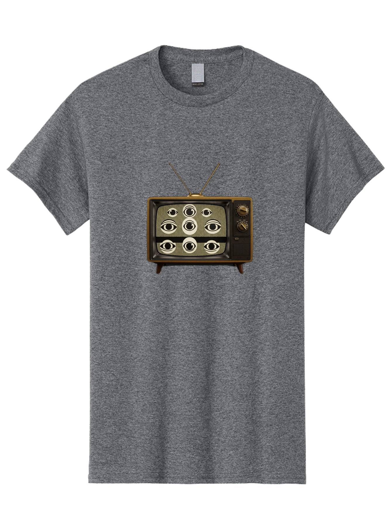 Old-Tv-With-Eyes Men'S Graphic Tee, 100% Cotton, Comfortable Casual Summer Wear, Machine Washable, Vintage Camera, Old Camera, Antique Camera, Black Camera, Classic Photography, Photography Equipment, Nostalgic Device, Film Camera, Camera Art Bak997 13