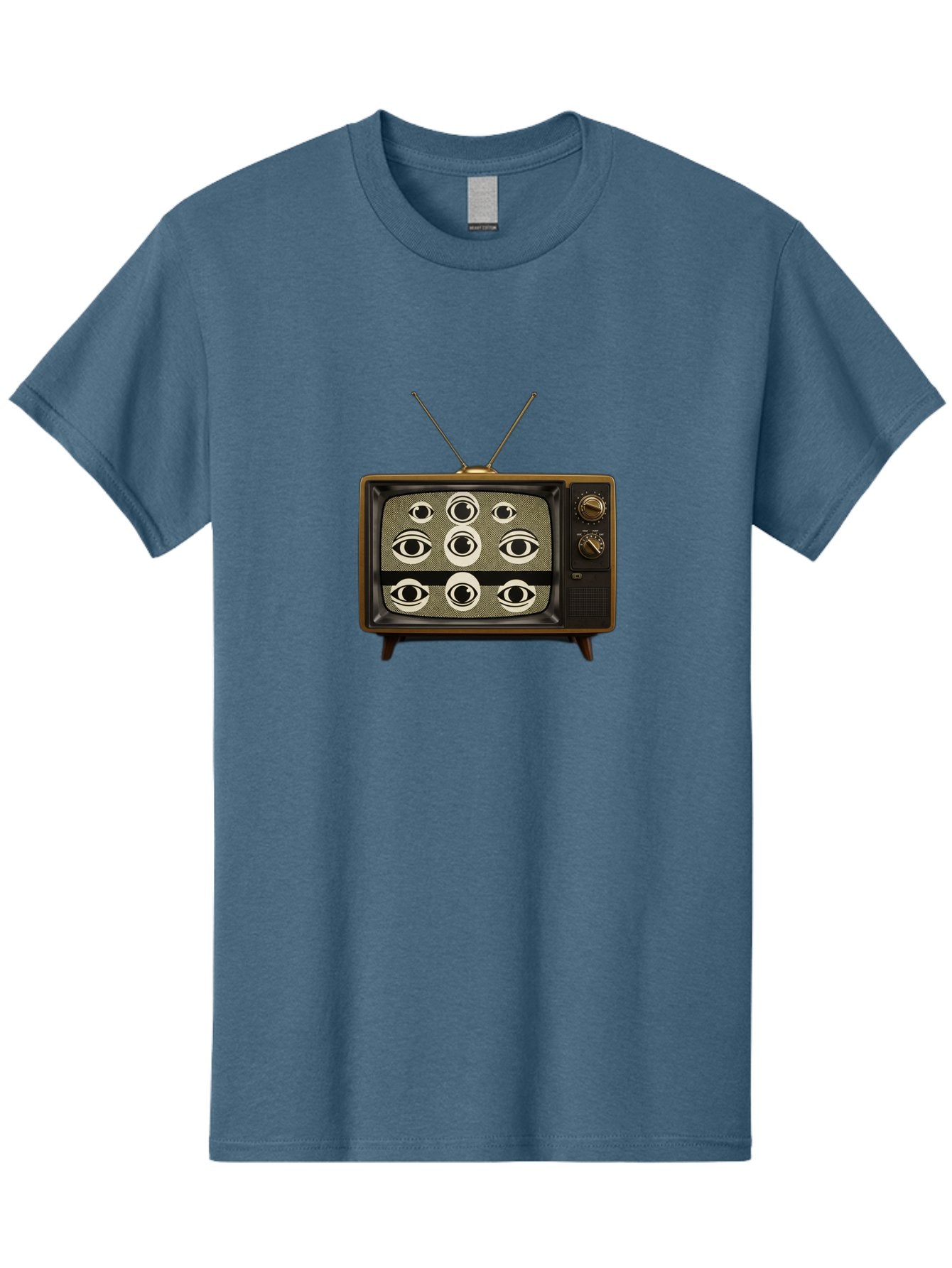 Old-Tv-With-Eyes Men'S Graphic Tee, 100% Cotton, Comfortable Casual Summer Wear, Machine Washable, Vintage Camera, Old Camera, Antique Camera, Black Camera, Classic Photography, Photography Equipment, Nostalgic Device, Film Camera, Camera Art Bak997 4