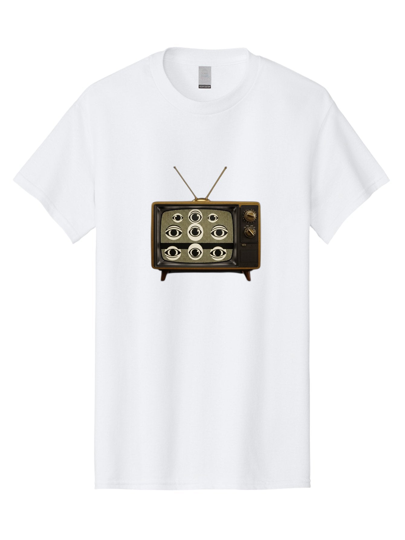 Old-Tv-With-Eyes Men'S Graphic Tee, 100% Cotton, Comfortable Casual Summer Wear, Machine Washable, Vintage Camera, Old Camera, Antique Camera, Black Camera, Classic Photography, Photography Equipment, Nostalgic Device, Film Camera, Camera Art Bak997 10
