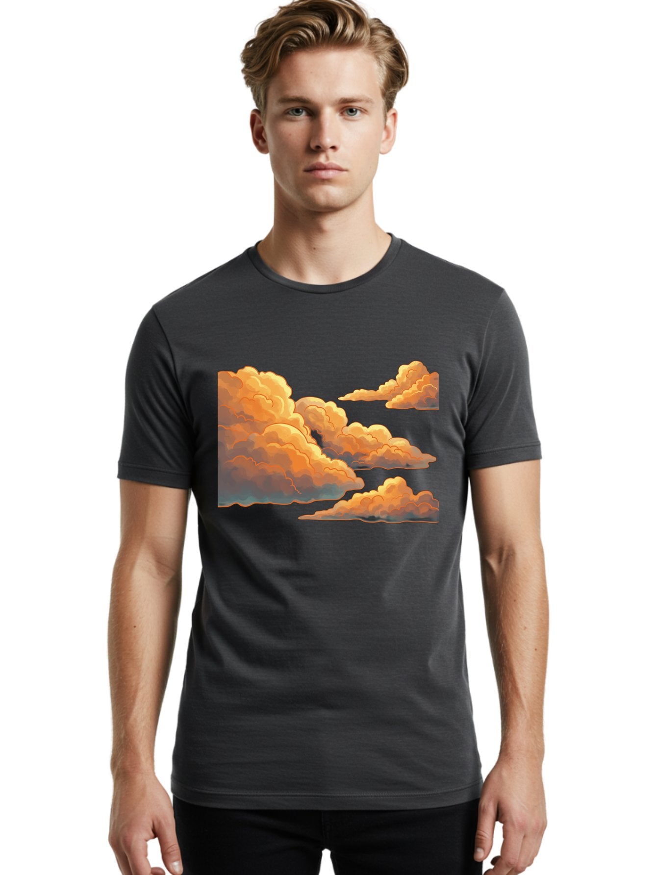 Orange-Clouds Men'S Graphic Tee, 100% Cotton, Comfortable Casual Summer Wear, Machine Washable, Vintage Camera, Old Camera, Antique Camera, Black Camera, Classic Photography, Photography Equipment, Nostalgic Device, Film Camera, Camera Art Bal002 24