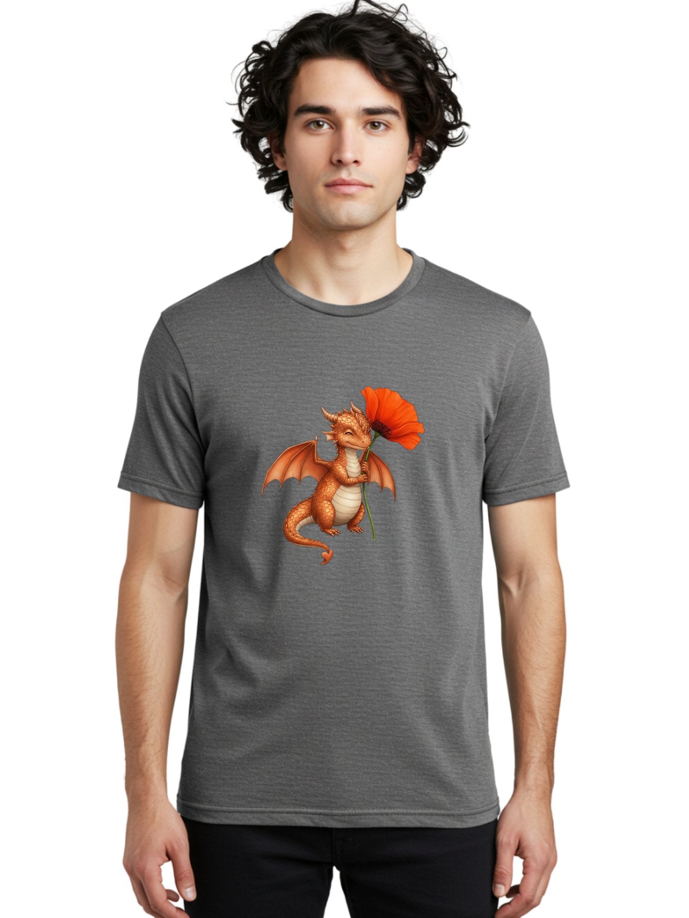 Orange-Dragon-With-Poppy Men'S Graphic Tee, 100% Cotton, Comfortable Casual Summer Wear, Machine Washable, Vintage Camera, Old Camera, Antique Camera, Black Camera, Classic Photography, Photography Equipment, Nostalgic Device, Film Camera, Bal003 16