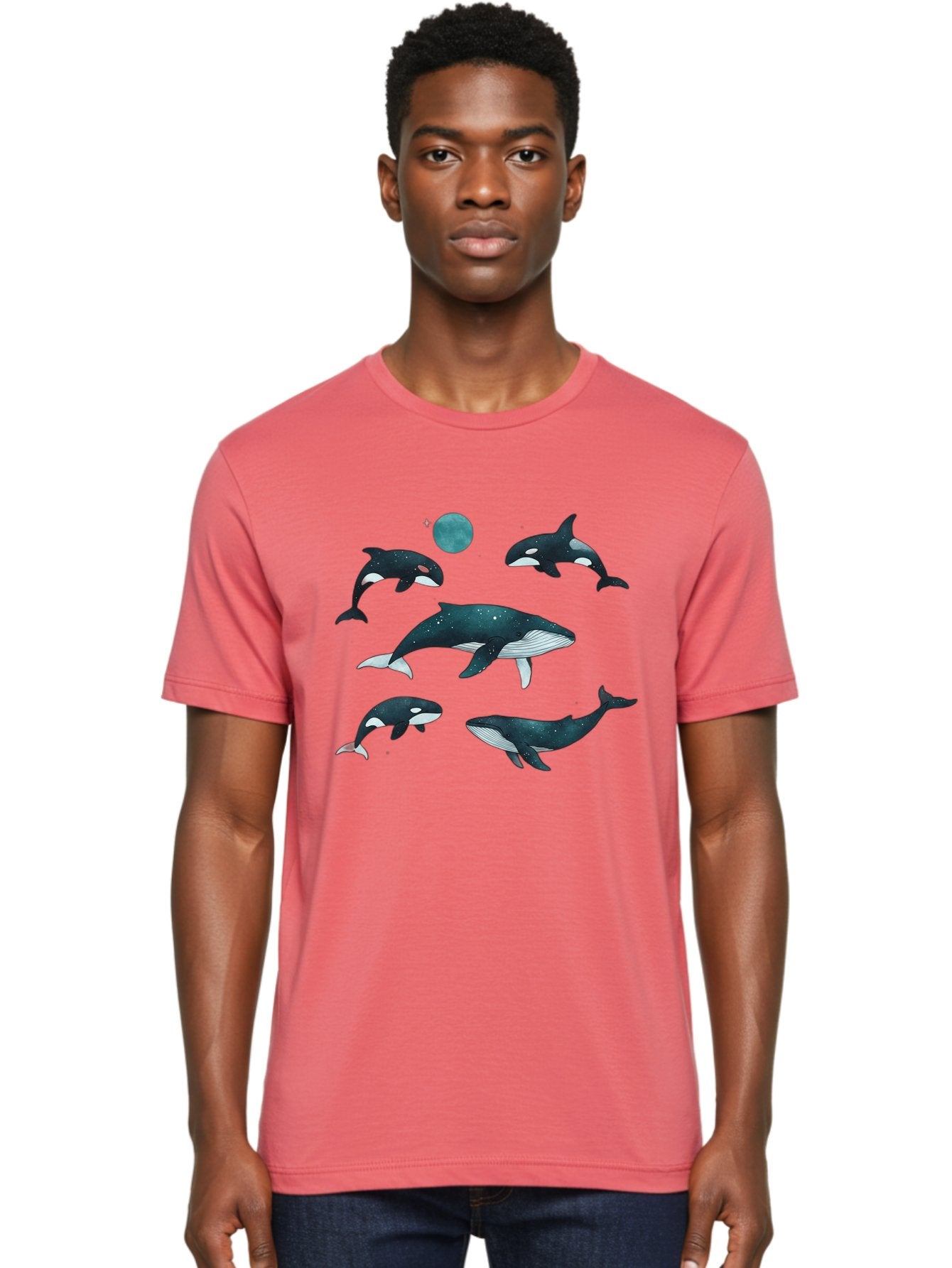 Orcas-Under-Moon Men'S Graphic Tee, 100% Cotton, Comfortable Casual Summer Wear, Machine Washable, Vintage Camera, Old Camera, Antique Camera, Black Camera, Classic Photography, Photography Equipment, Nostalgic Device, Film Camera, Camera Art Bal006 23