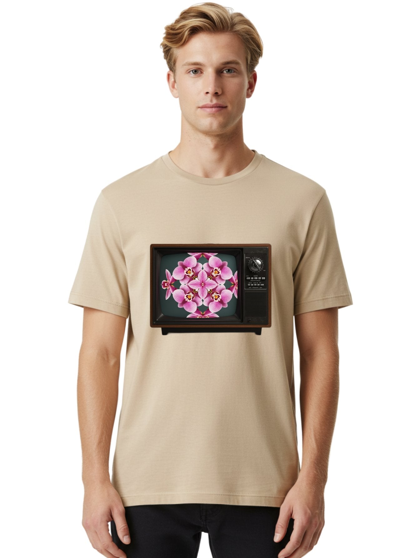 Orchids-On-Tv Men'S Graphic Tee, 100% Cotton, Comfortable Casual Summer Wear, Machine Washable, Vintage Camera, Old Camera, Antique Camera, Black Camera, Classic Photography, Photography Equipment, Nostalgic Device, Film Camera, Camera Art Bal007 26