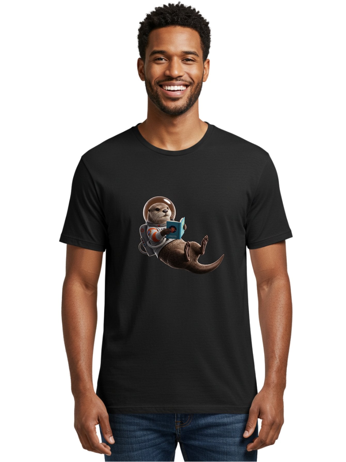 Otter-In-Spacesuit-Reading-Book Men'S Graphic Tee, 100% Cotton, Comfortable Casual Summer Wear, Machine Washable, Vintage Camera, Old Camera, Antique Camera, Black Camera, Classic Photography, Photography Equipment, Nostalgic Device, Bal010 20
