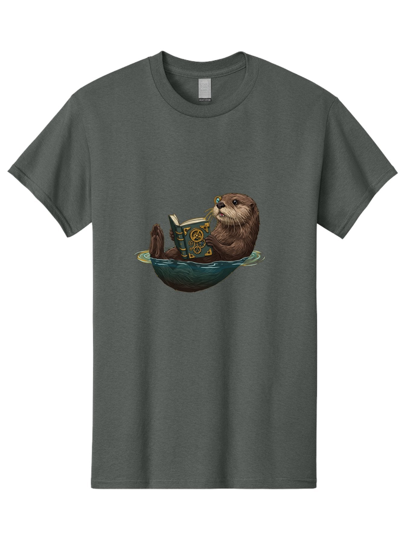 Otter-Reading-Book-1 Men'S Graphic Tee, 100% Cotton, Comfortable Casual Summer Wear, Machine Washable, Vintage Camera, Old Camera, Antique Camera, Black Camera, Classic Photography, Photography Equipment, Nostalgic Device, Film Camera, Bal011