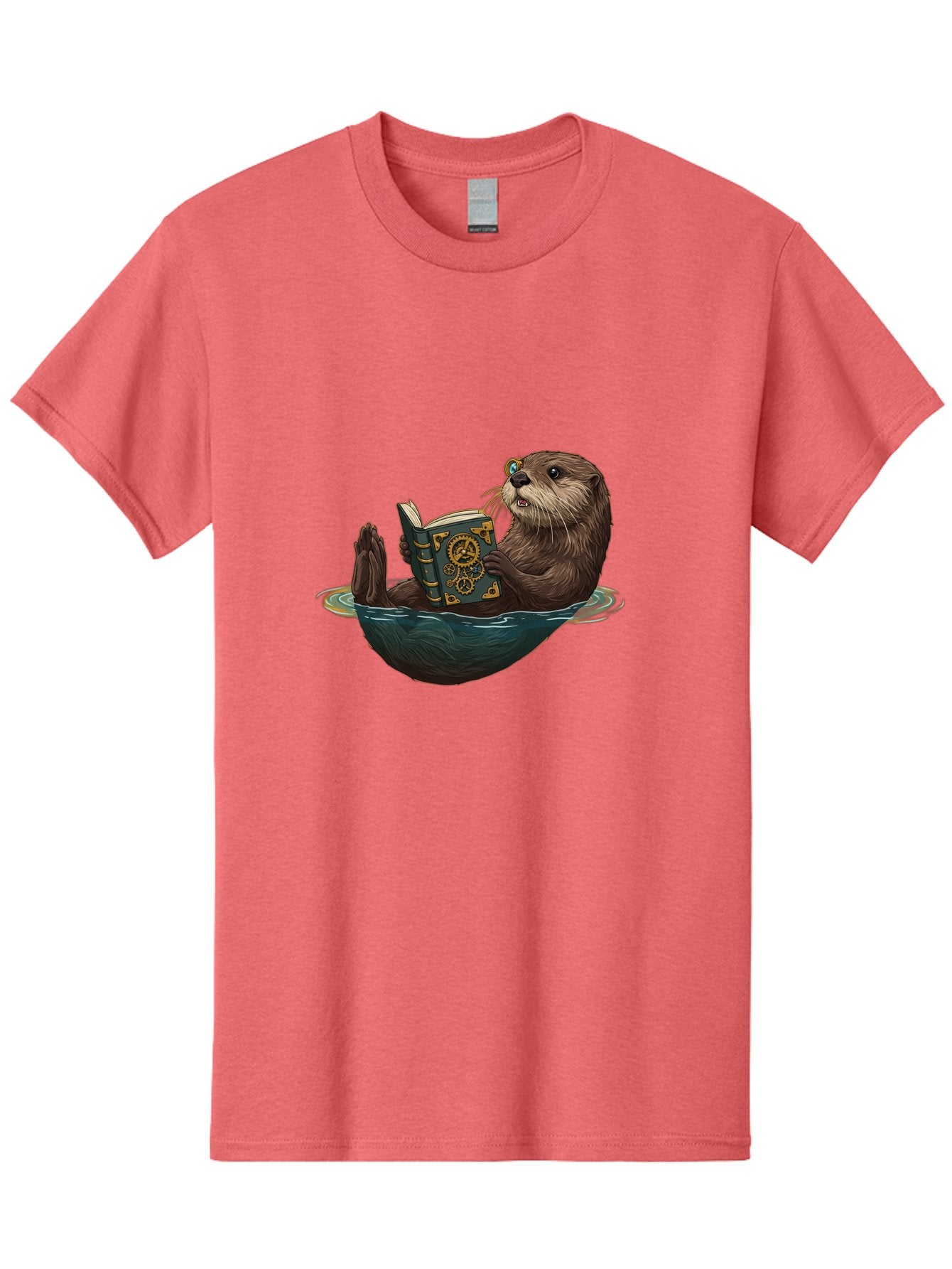 Otter-Reading-Book-1 Men'S Graphic Tee, 100% Cotton, Comfortable Casual Summer Wear, Machine Washable, Vintage Camera, Old Camera, Antique Camera, Black Camera, Classic Photography, Photography Equipment, Nostalgic Device, Film Camera, Bal011 9