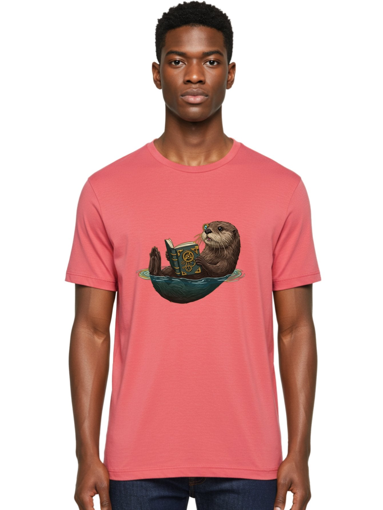 Otter-Reading-Book-1 Men'S Graphic Tee, 100% Cotton, Comfortable Casual Summer Wear, Machine Washable, Vintage Camera, Old Camera, Antique Camera, Black Camera, Classic Photography, Photography Equipment, Nostalgic Device, Film Camera, Bal011 26