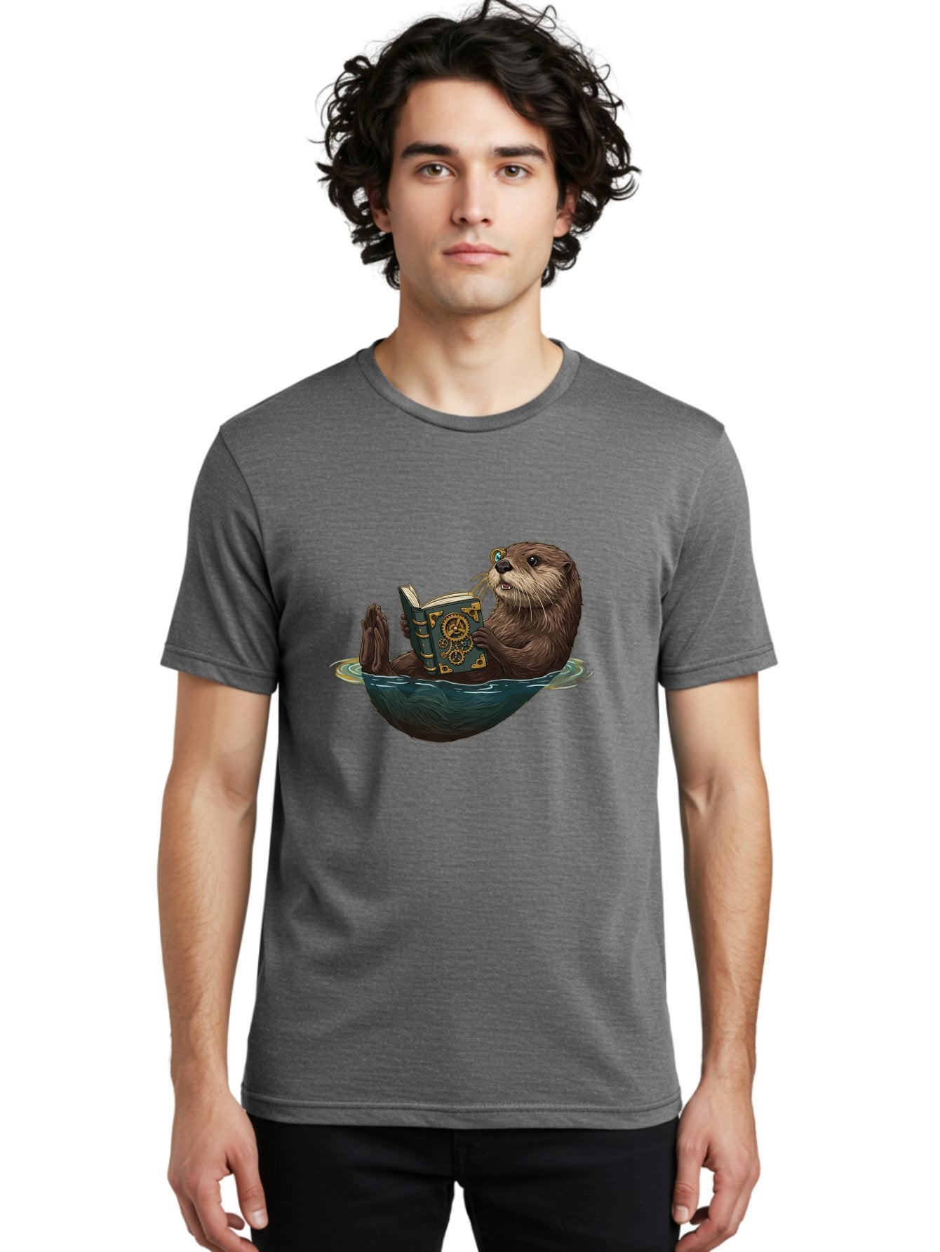 Otter-Reading-Book-1 Men'S Graphic Tee, 100% Cotton, Comfortable Casual Summer Wear, Machine Washable, Vintage Camera, Old Camera, Antique Camera, Black Camera, Classic Photography, Photography Equipment, Nostalgic Device, Film Camera, Bal011 30