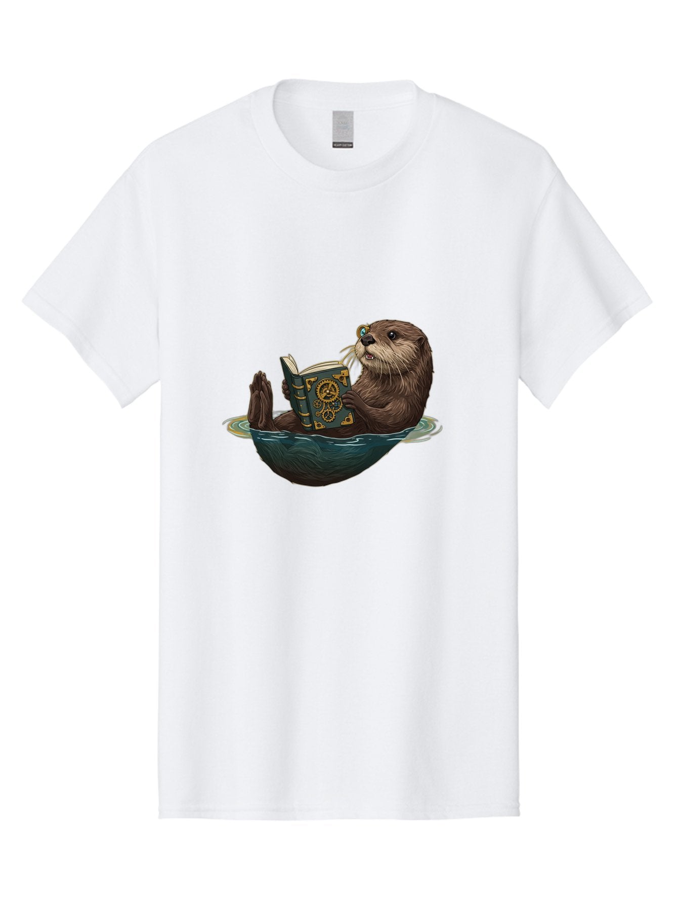 Otter-Reading-Book-1 Men'S Graphic Tee, 100% Cotton, Comfortable Casual Summer Wear, Machine Washable, Vintage Camera, Old Camera, Antique Camera, Black Camera, Classic Photography, Photography Equipment, Nostalgic Device, Film Camera, Bal011 13