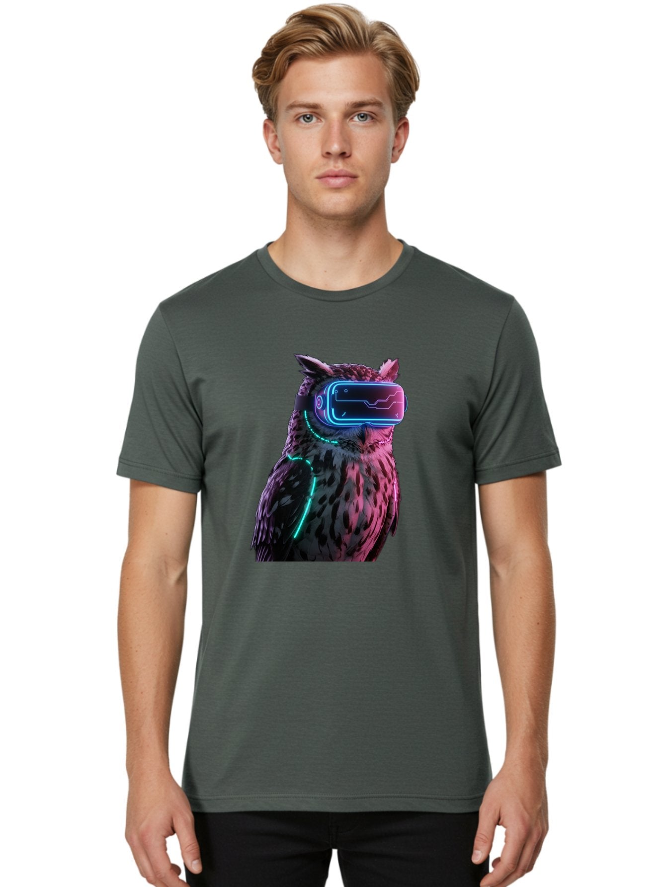 Owl-Vr-Headset-1 Men'S Graphic Tee, 100% Cotton, Comfortable Casual Summer Wear, Machine Washable, Vintage Camera, Old Camera, Antique Camera, Black Camera, Classic Photography, Photography Equipment, Nostalgic Device, Film Camera, Camera Art Bal023 17