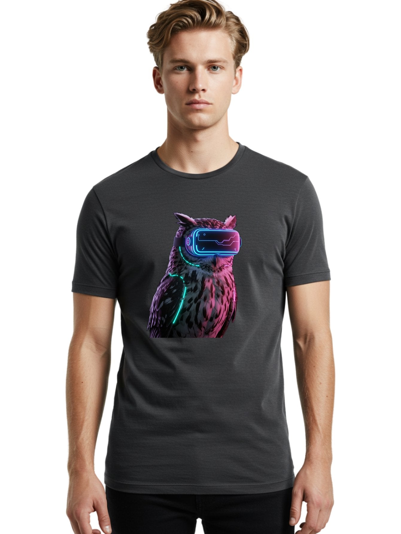 Owl-Vr-Headset-1 Men'S Graphic Tee, 100% Cotton, Comfortable Casual Summer Wear, Machine Washable, Vintage Camera, Old Camera, Antique Camera, Black Camera, Classic Photography, Photography Equipment, Nostalgic Device, Film Camera, Camera Art Bal023 16