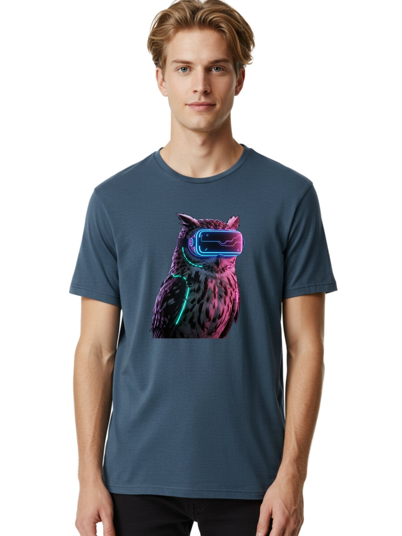 Owl-Vr-Headset-1 Men'S Graphic Tee, 100% Cotton, Comfortable Casual Summer Wear, Machine Washable, Vintage Camera, Old Camera, Antique Camera, Black Camera, Classic Photography, Photography Equipment, Nostalgic Device, Film Camera, Camera Art Bal023 25