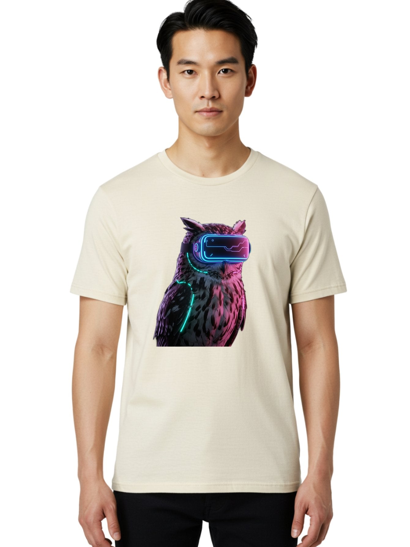Owl-Vr-Headset-1 Men'S Graphic Tee, 100% Cotton, Comfortable Casual Summer Wear, Machine Washable, Vintage Camera, Old Camera, Antique Camera, Black Camera, Classic Photography, Photography Equipment, Nostalgic Device, Film Camera, Camera Art Bal023 26
