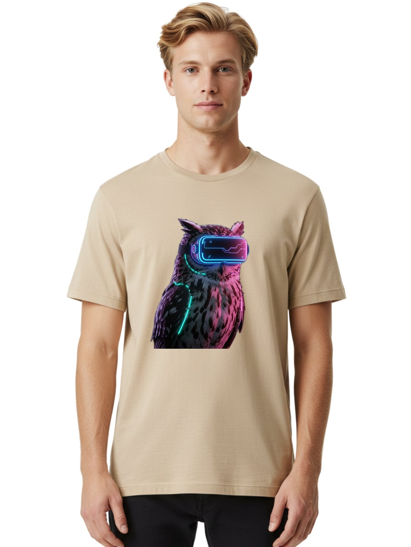 Owl-Vr-Headset-1 Men'S Graphic Tee, 100% Cotton, Comfortable Casual Summer Wear, Machine Washable, Vintage Camera, Old Camera, Antique Camera, Black Camera, Classic Photography, Photography Equipment, Nostalgic Device, Film Camera, Camera Art Bal023 30
