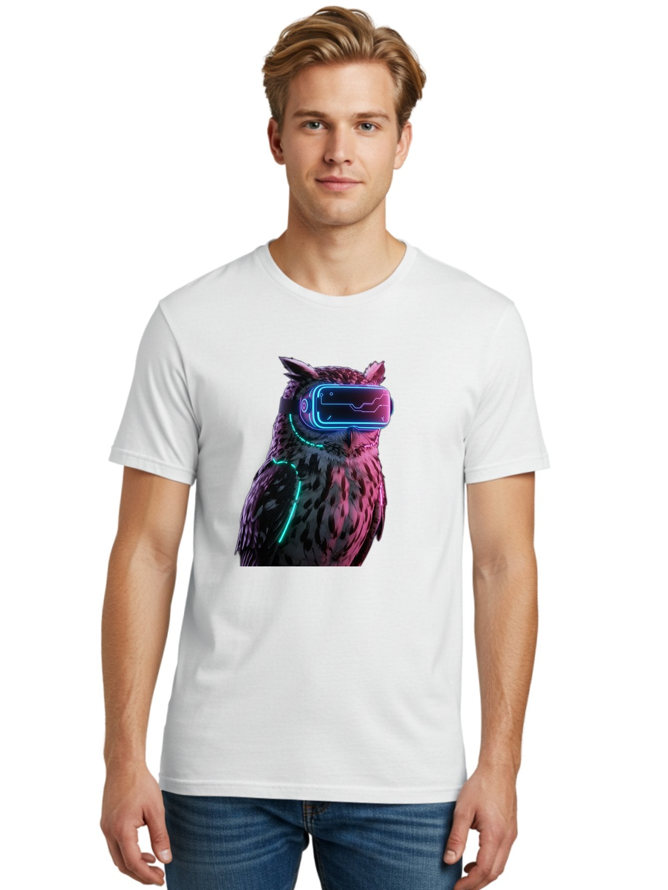 Owl-Vr-Headset-1 Men'S Graphic Tee, 100% Cotton, Comfortable Casual Summer Wear, Machine Washable, Vintage Camera, Old Camera, Antique Camera, Black Camera, Classic Photography, Photography Equipment, Nostalgic Device, Film Camera, Camera Art Bal023 21