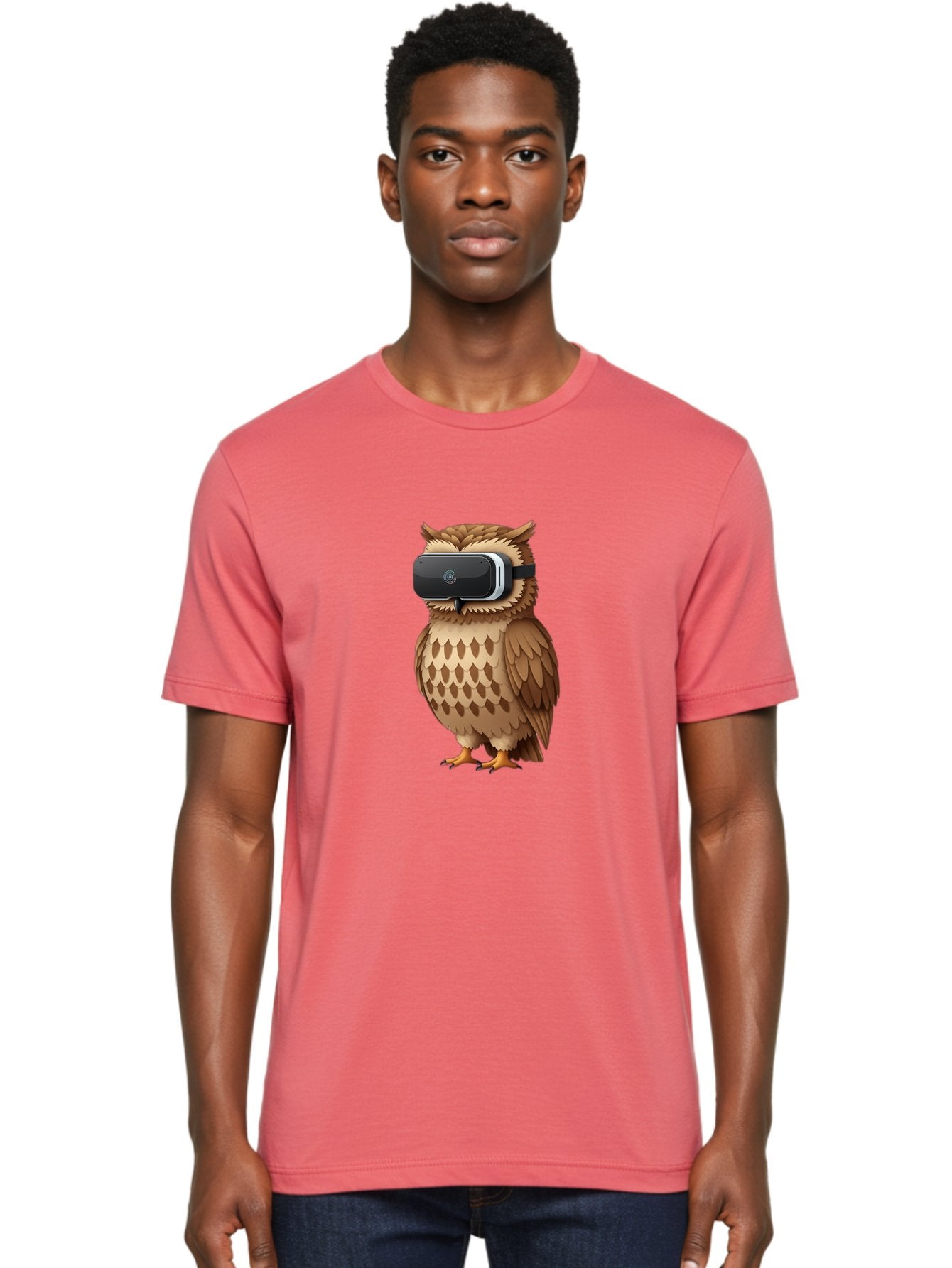 Owl-Wearing-Vr-Headset-1 Men'S Graphic Tee, 100% Cotton, Comfortable Casual Summer Wear, Machine Washable, Vintage Camera, Old Camera, Antique Camera, Black Camera, Classic Photography, Photography Equipment, Nostalgic Device, Film Camera, Bal026 24