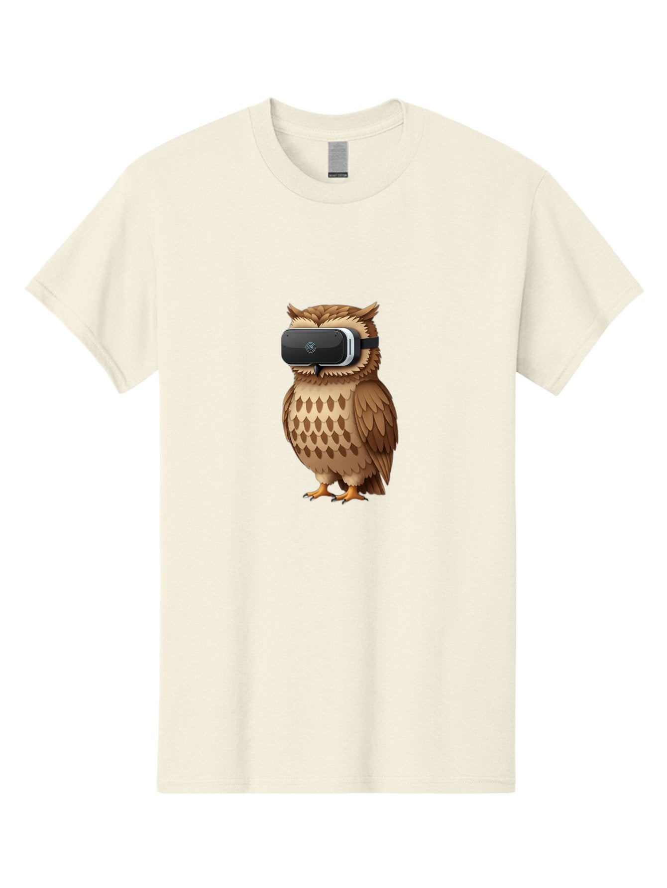 Owl-Wearing-Vr-Headset-1 Men'S Graphic Tee, 100% Cotton, Comfortable Casual Summer Wear, Machine Washable, Vintage Camera, Old Camera, Antique Camera, Black Camera, Classic Photography, Photography Equipment, Nostalgic Device, Film Camera, Bal026 12