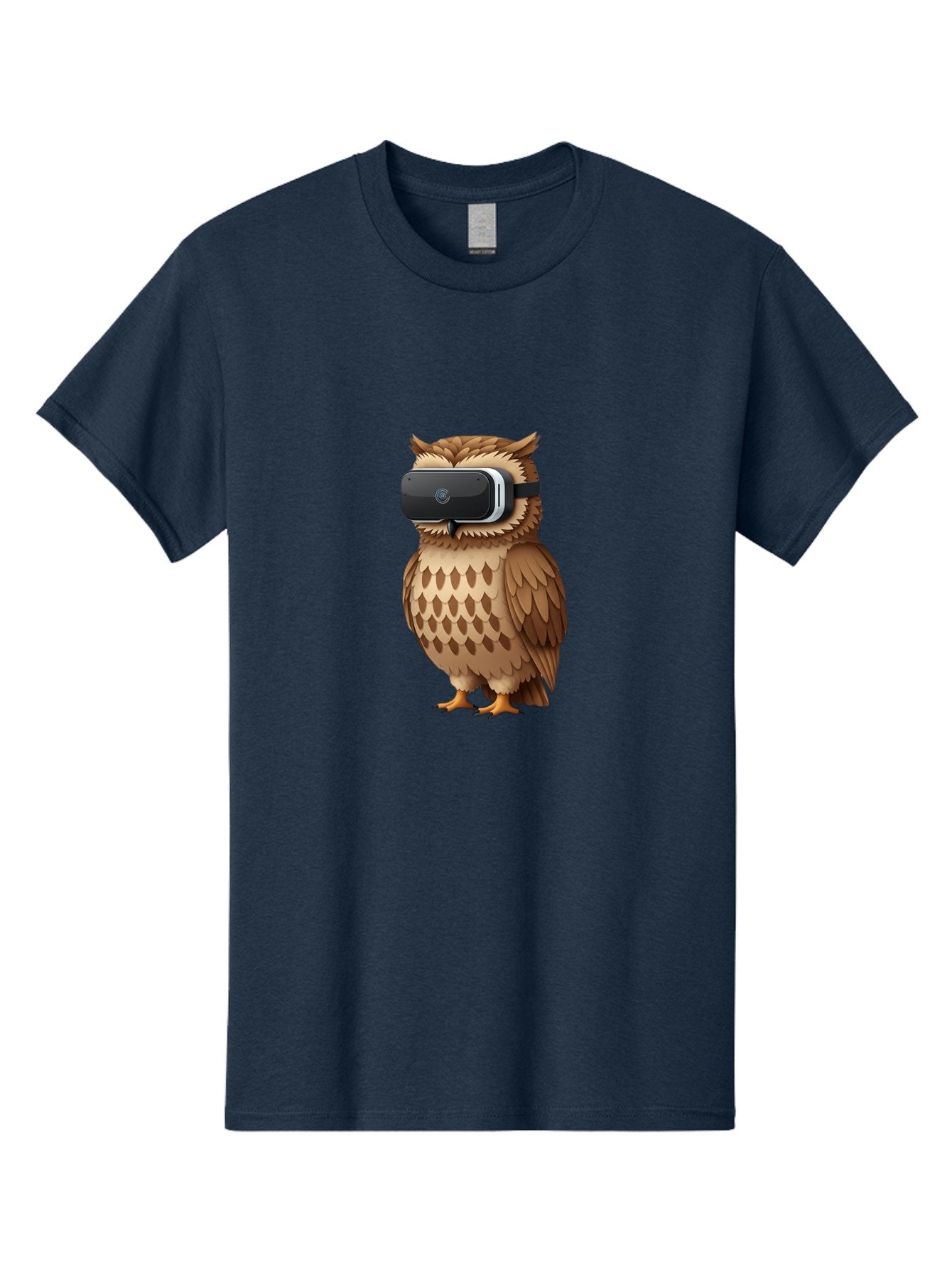 Owl-Wearing-Vr-Headset-1 Men'S Graphic Tee, 100% Cotton, Comfortable Casual Summer Wear, Machine Washable, Vintage Camera, Old Camera, Antique Camera, Black Camera, Classic Photography, Photography Equipment, Nostalgic Device, Film Camera, Bal026 13
