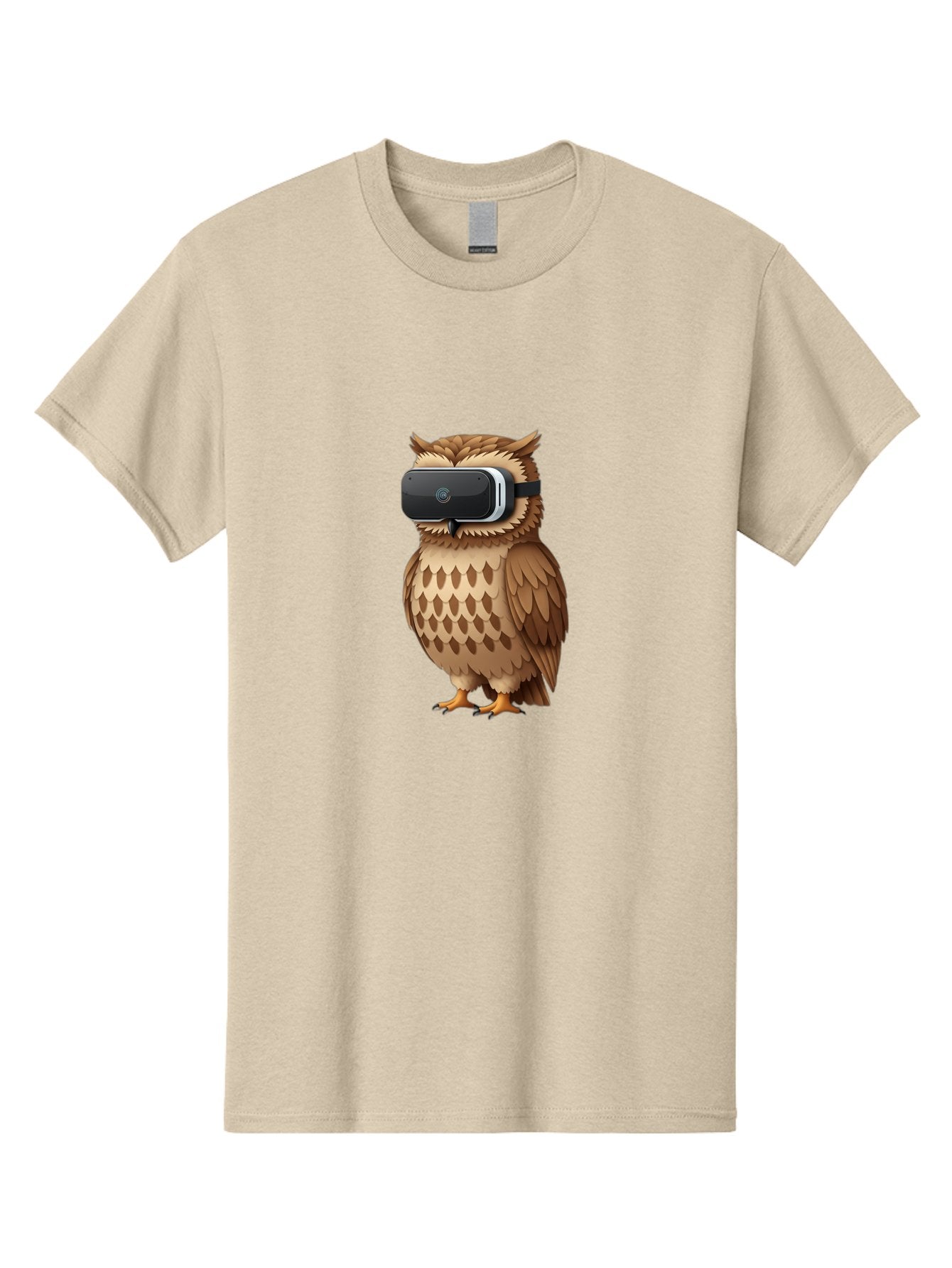 Owl-Wearing-Vr-Headset-1 Men'S Graphic Tee, 100% Cotton, Comfortable Casual Summer Wear, Machine Washable, Vintage Camera, Old Camera, Antique Camera, Black Camera, Classic Photography, Photography Equipment, Nostalgic Device, Film Camera, Bal026 3