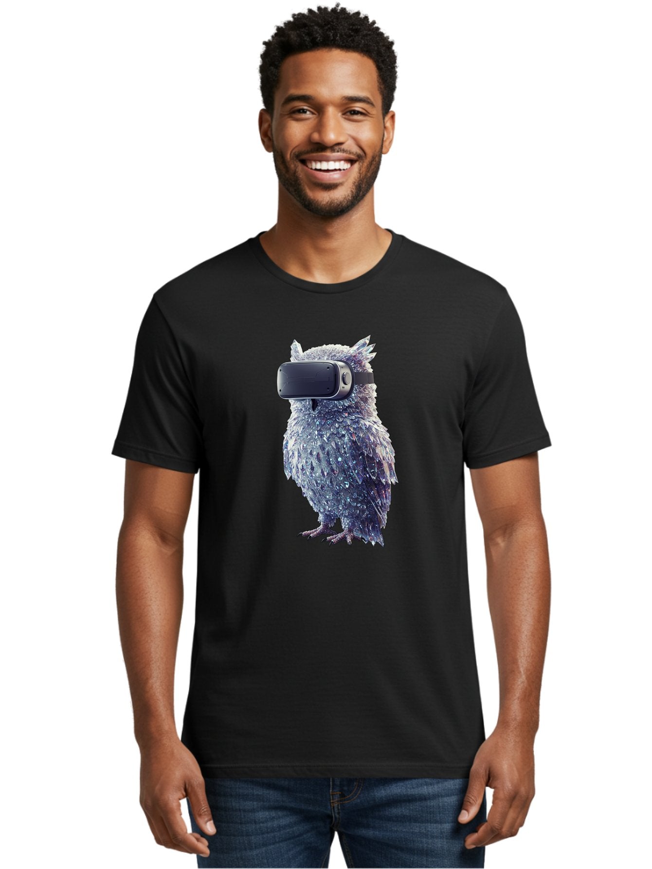 Owl-Wearing-Vr-Headset Men'S Graphic Tee, 100% Cotton, Comfortable Casual Summer Wear, Machine Washable, Vintage Camera, Old Camera, Antique Camera, Black Camera, Classic Photography, Photography Equipment, Nostalgic Device, Film Camera, Bal027 23