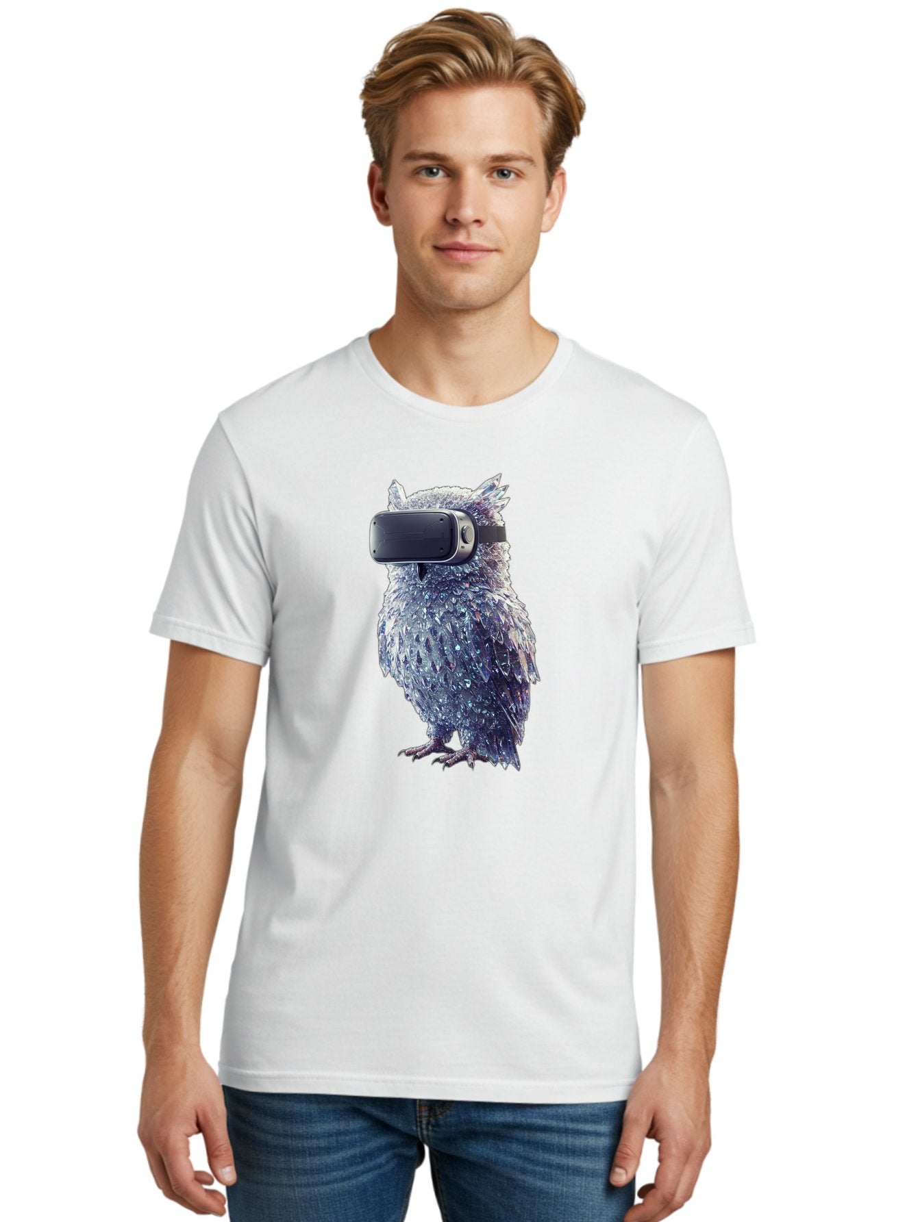 Owl-Wearing-Vr-Headset Men'S Graphic Tee, 100% Cotton, Comfortable Casual Summer Wear, Machine Washable, Vintage Camera, Old Camera, Antique Camera, Black Camera, Classic Photography, Photography Equipment, Nostalgic Device, Film Camera, Bal027 16
